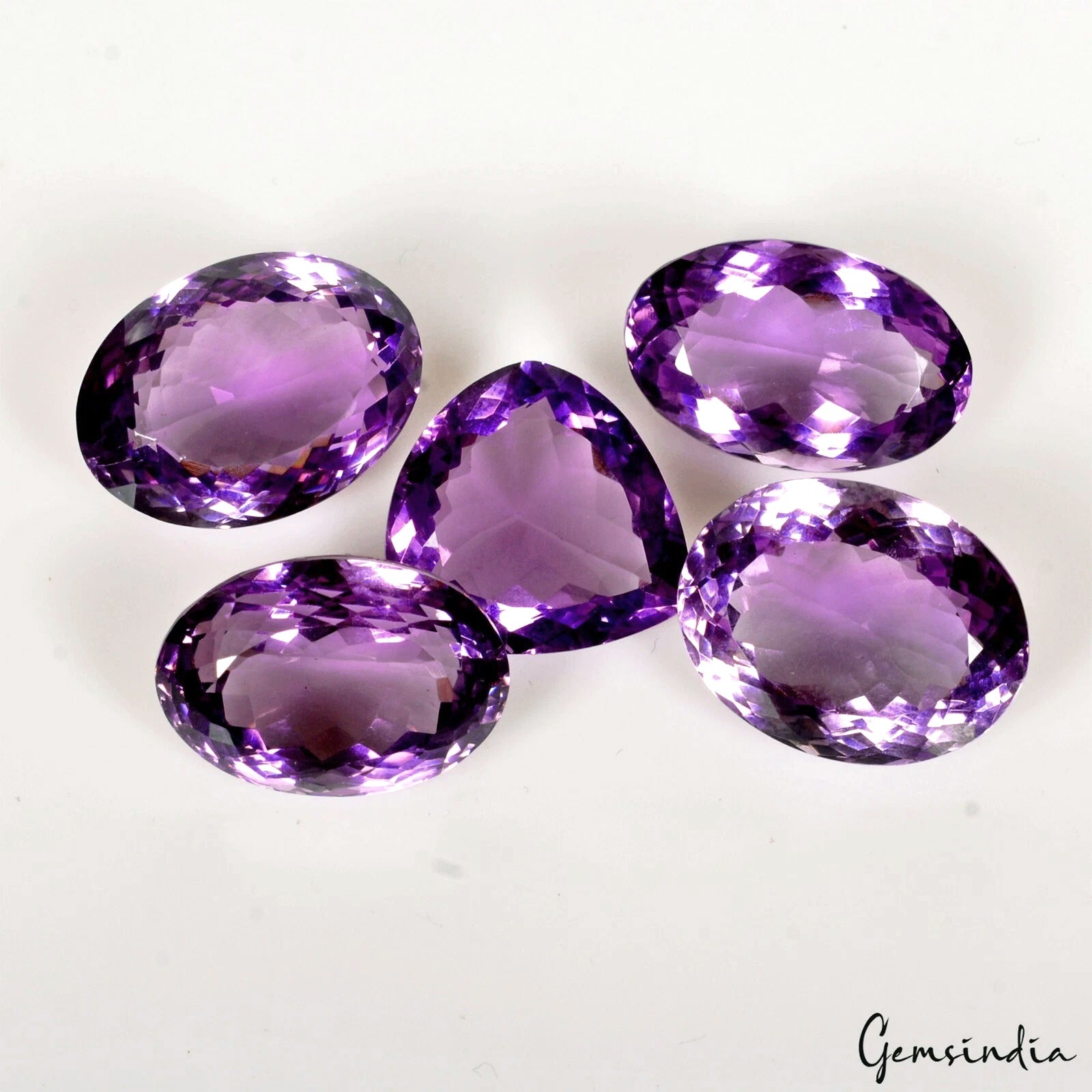 Certified 91.20 Cts/5 Pcs Natural Purple Amethyst Mix Cut Rare Gems For Jewelry