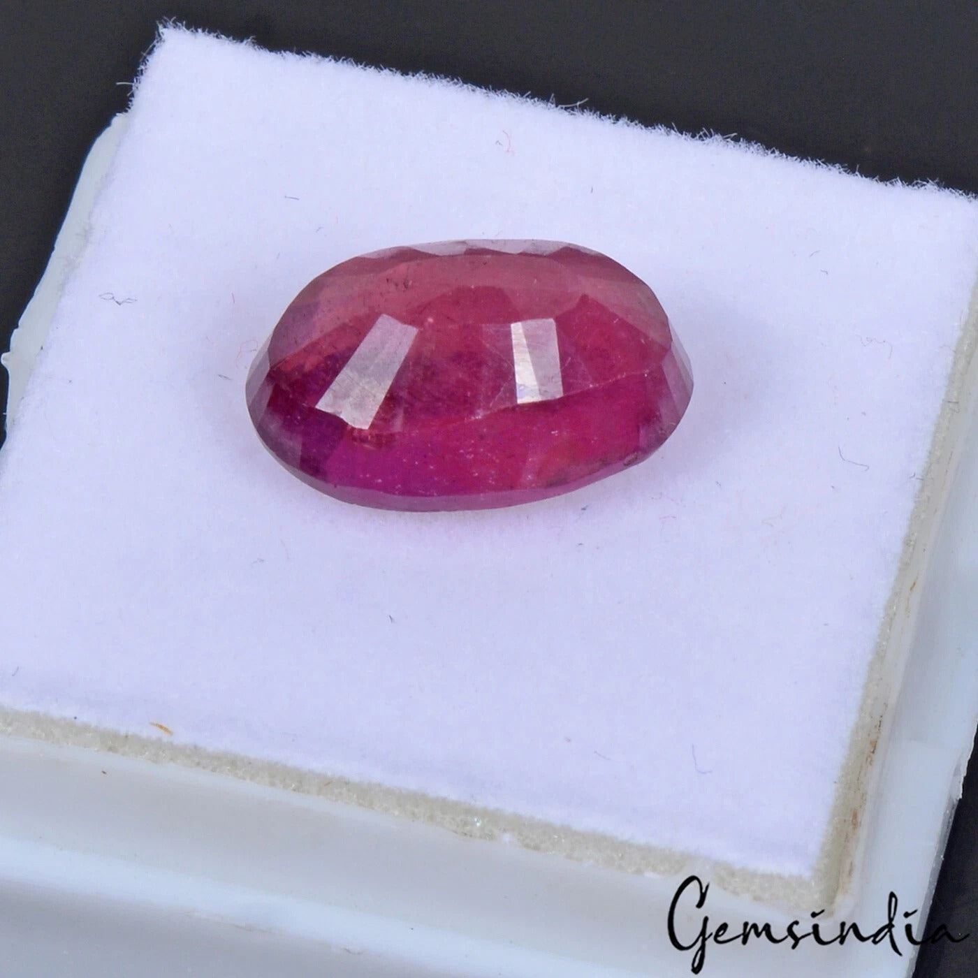 Ruby Loose Gemstone, Heated, Red — 12x8x6 mm, 6.80 Ct, Mozambique