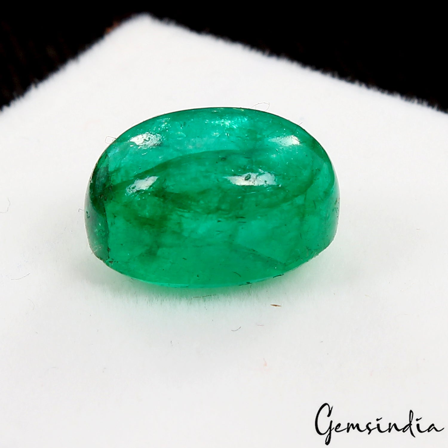 Certified 6.20 Cts Natural Colombian Green Emerald Oval Cab Loose Gem For Ring