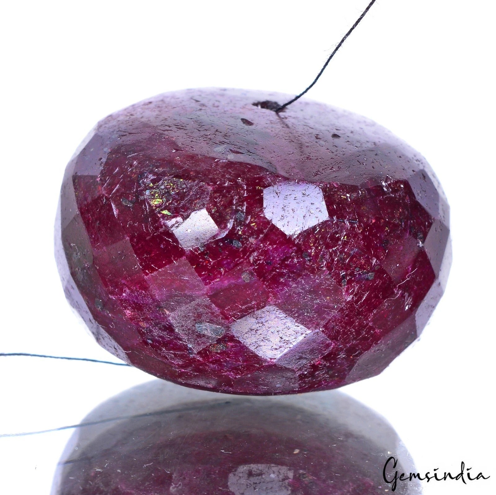 Ruby Beaded Strand, Red — 33x23mm, 330 Ct, Madagascar
