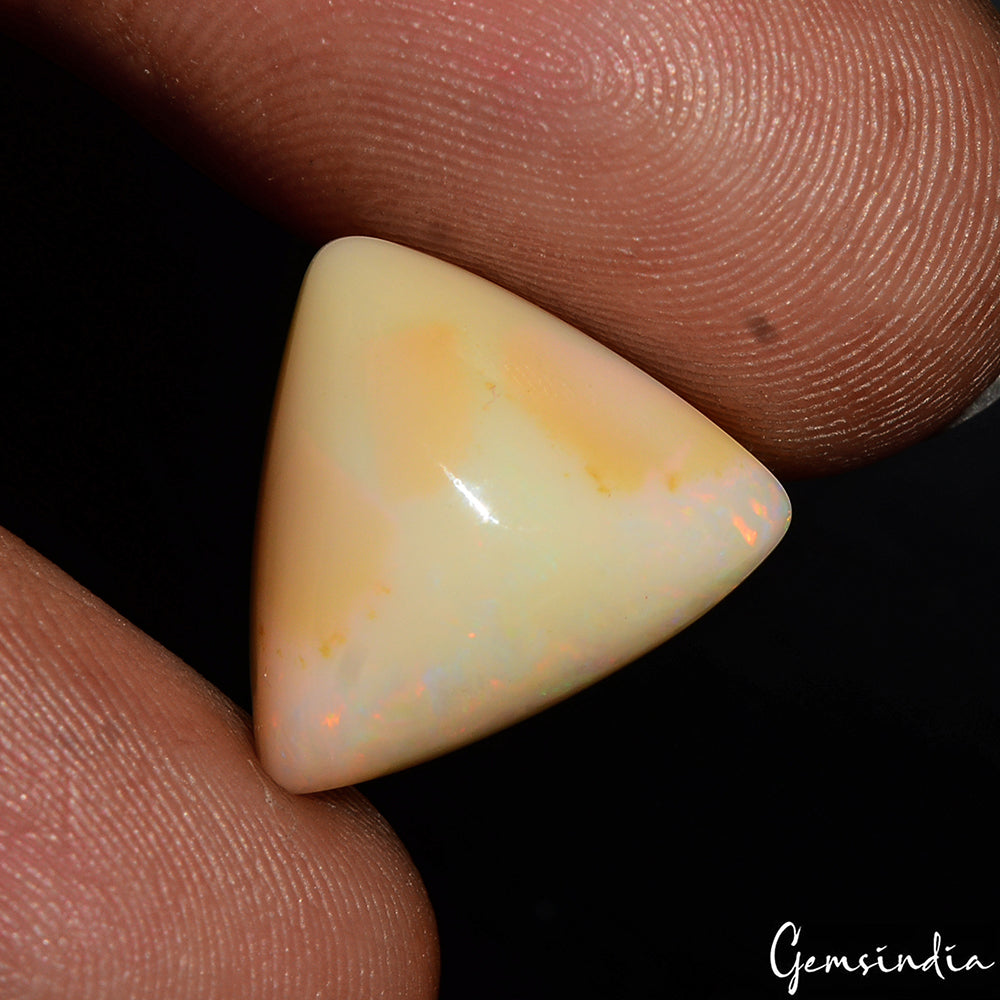 5.00 Cts Natural Ethiopian Opal Cabochon, Welo Multi Fire Trillion Huge Gemstone