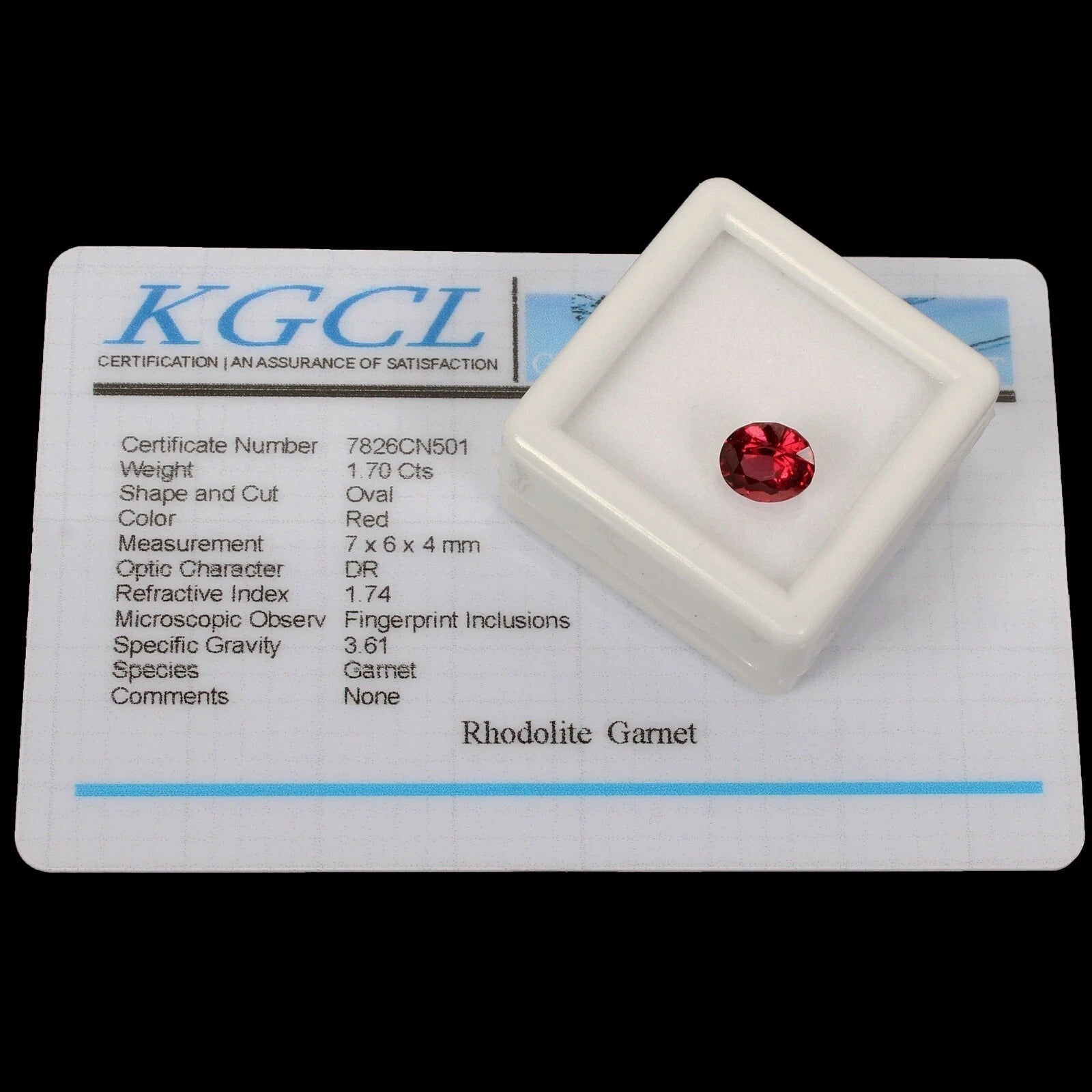 Certified 1.75 Cts Natural Untreated Rose Red Rhodolite Garnet Oval Gem For Ring