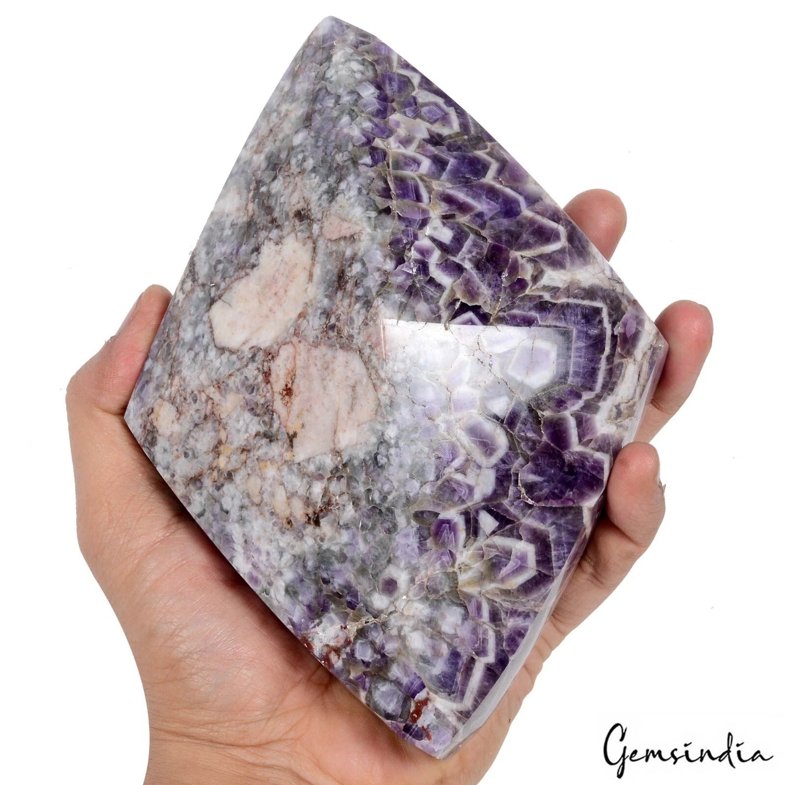 7100 Cts Natural Untreated Purple Chevron Amethyst Rhombus Cut Museum Size Gem