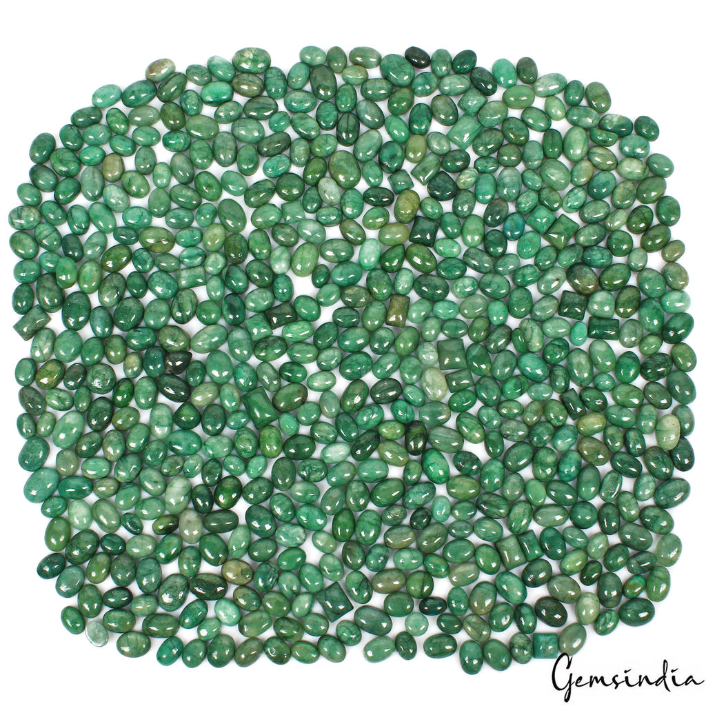 7500Ct/550 Pc Natural Cabochon Green Emerald Mix Shape Wholesale Loose Gemstones