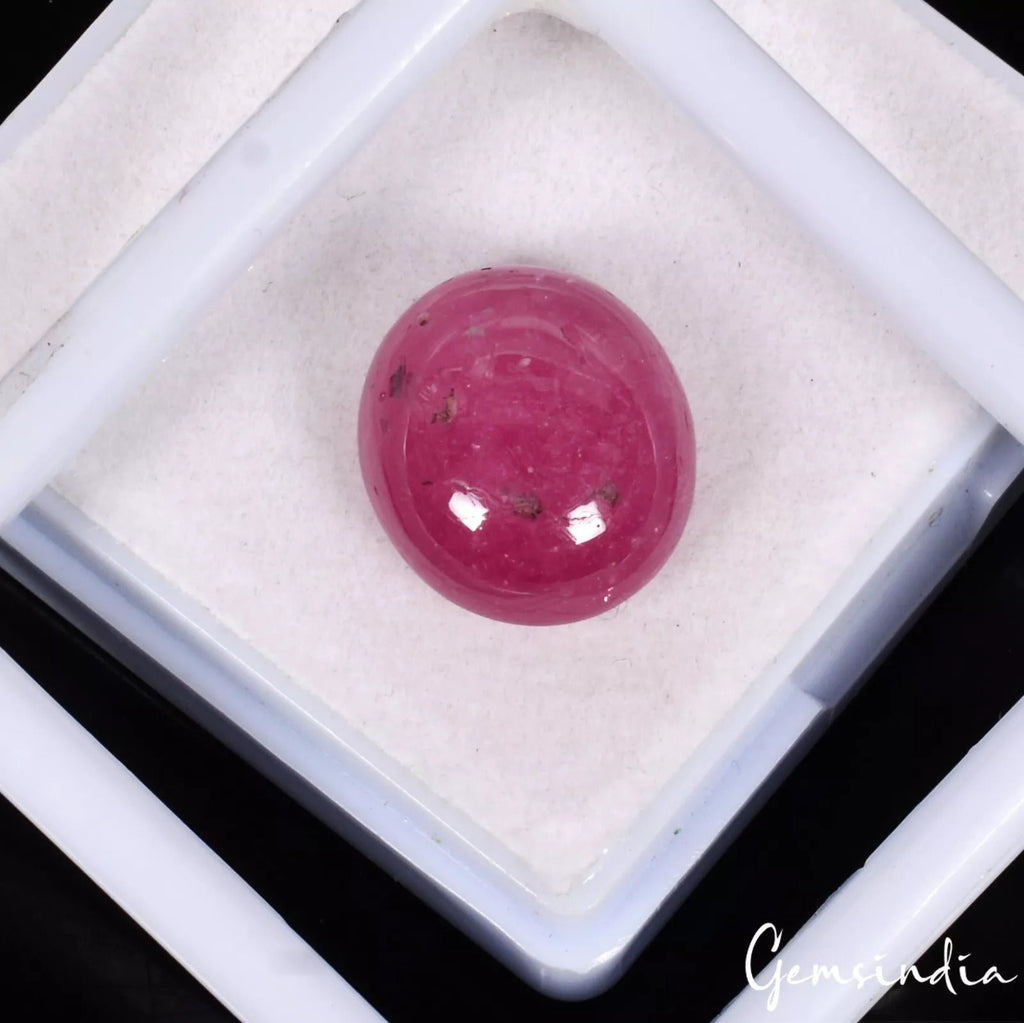 IGL&I Certified 15.80 Cts Natural Mozambique Pink Red Ruby Oval Cab Gem For Ring