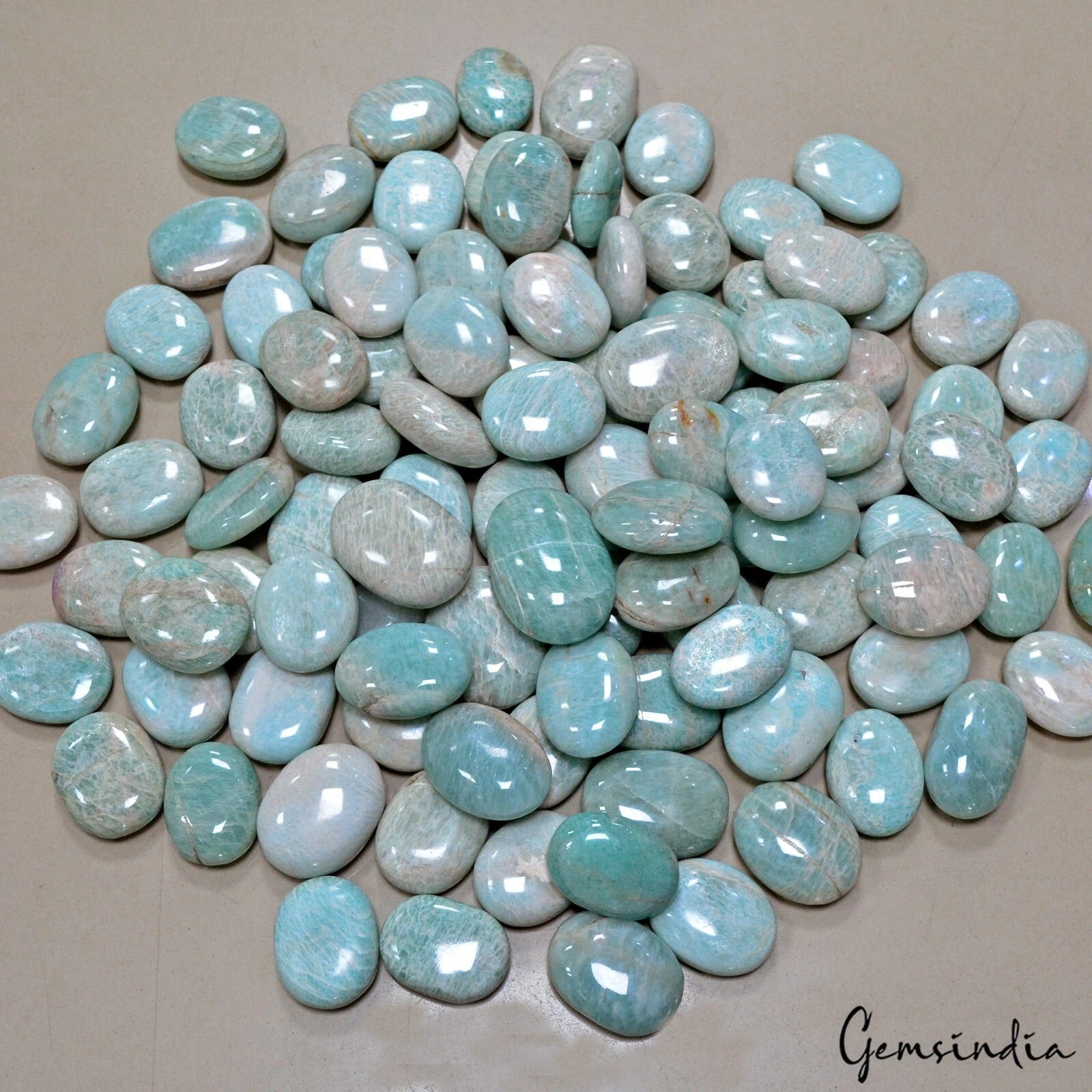 2.4 kilo Natural Amazonite Reiki Gemstone Polished Palm Crystal Healing Decorate