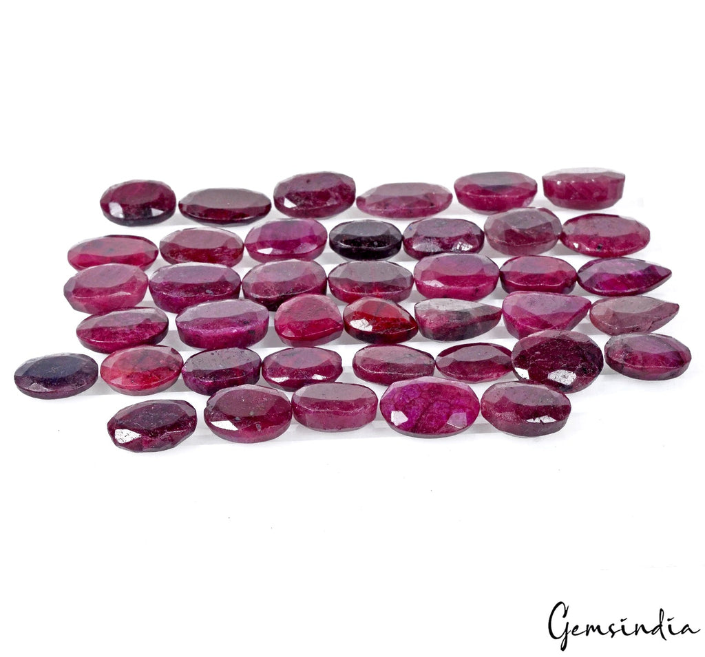 40 Pcs Natural Red Ruby Mix Cut Loose 15mm-21mm Gemstones Wholesale Lot~ 730 Cts