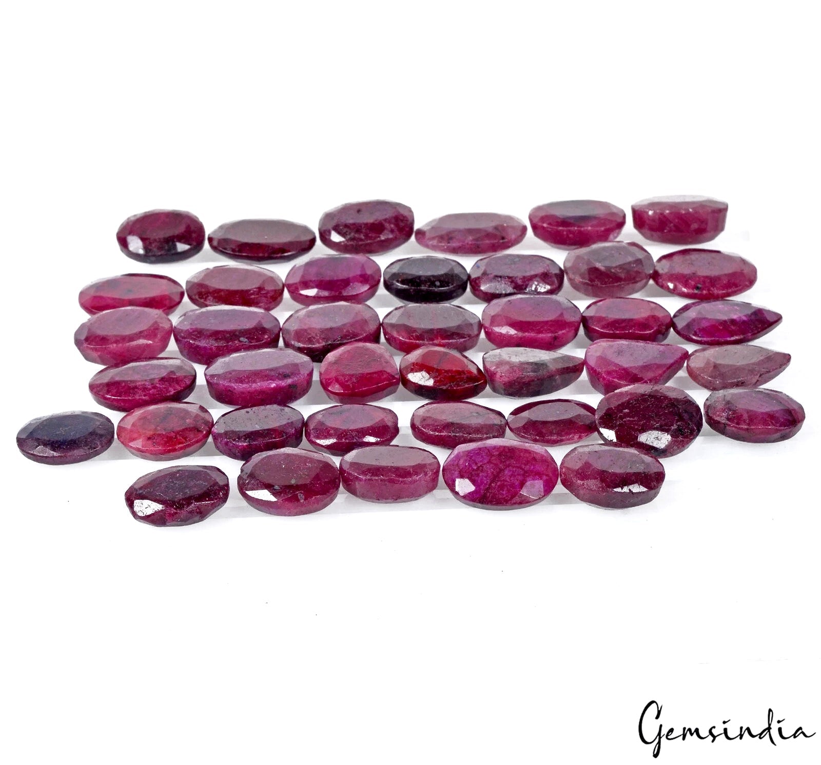 40 Pcs Natural Red Ruby Mix Cut Loose 15mm-21mm Gemstones Wholesale Lot~ 730 Cts