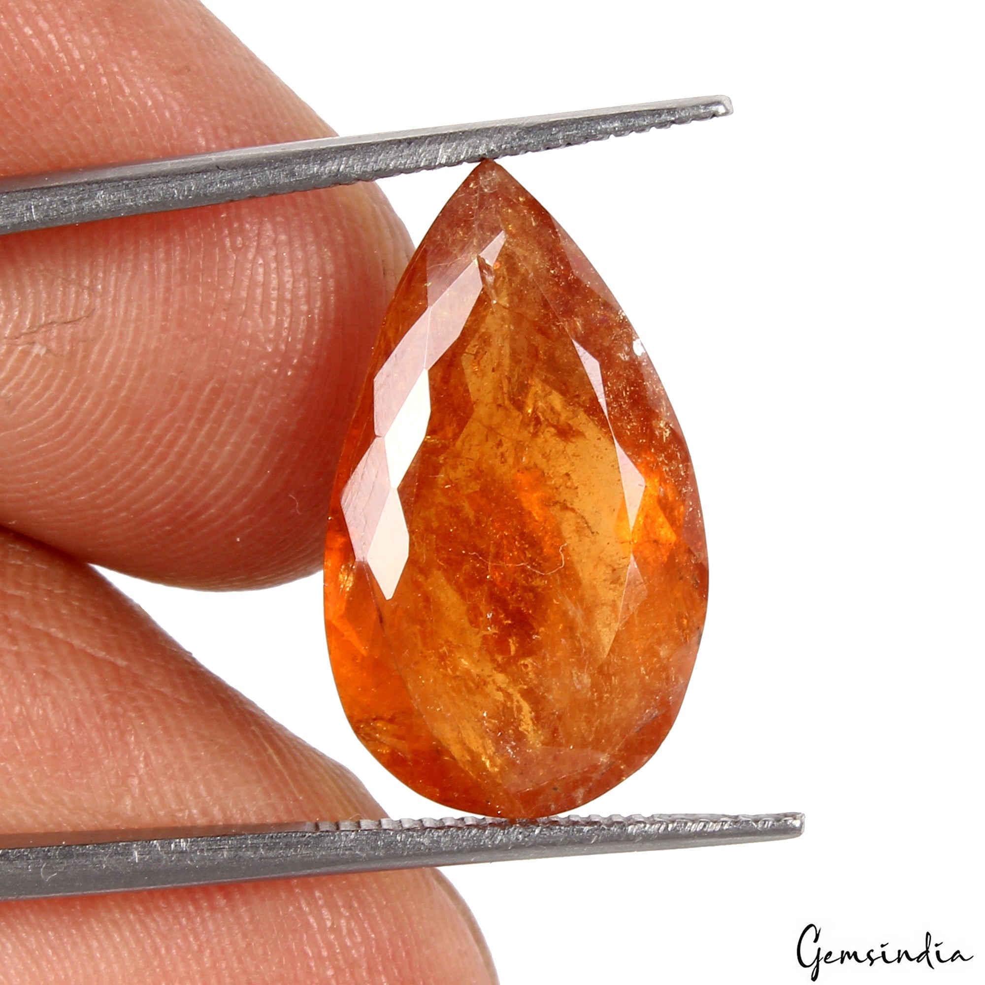 9.60 Cts Dazzling Pear Cut AAA Flash Fire Orange Red Spain Sphalerite Gemstone
