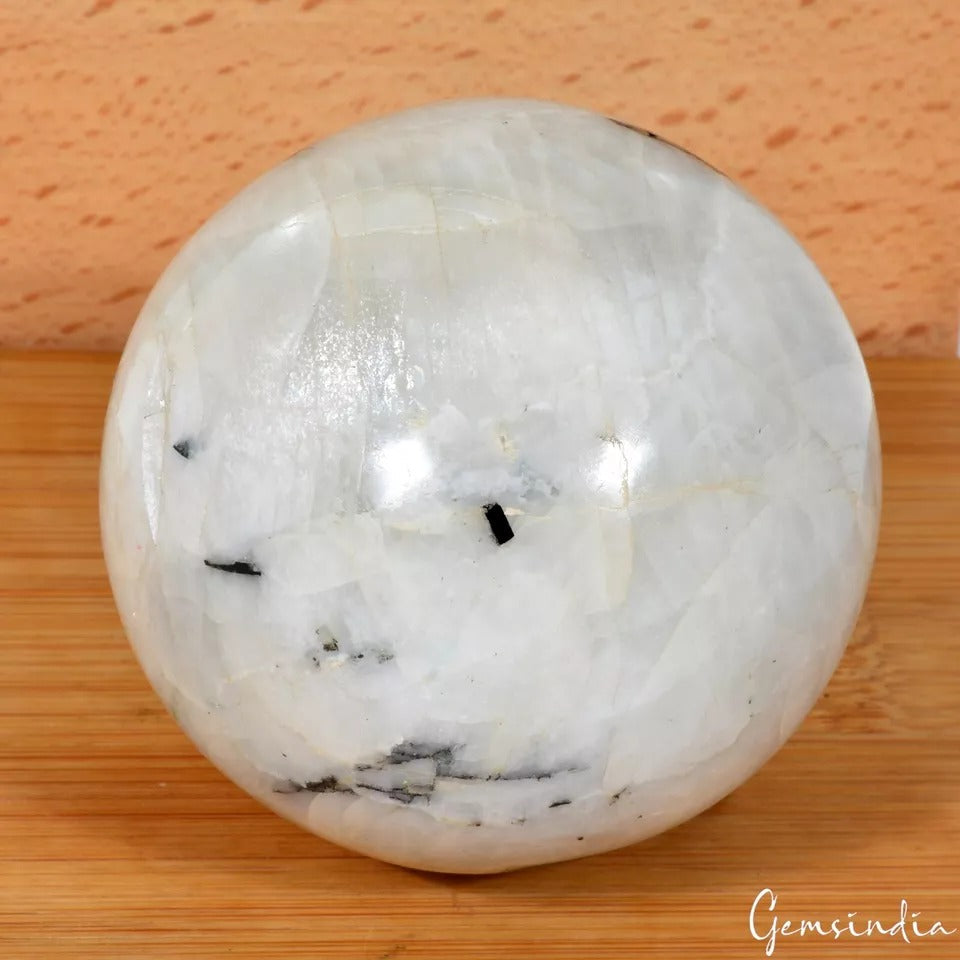1890Ct Natural Moonstone With Blue Shine Gem Sphere/Ball Healing Crystal Mineral