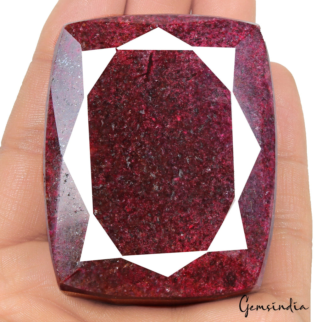 Huge 1280 Ct Natural Red Ruby Cushion Faceted Earth Mined Museum Size Gemstone