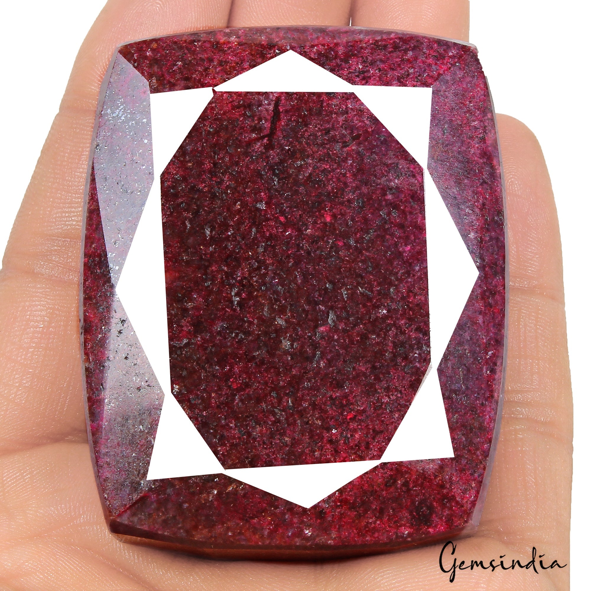 Huge 1280 Ct Natural Red Ruby Cushion Faceted Earth Mined Museum Size Gemstone