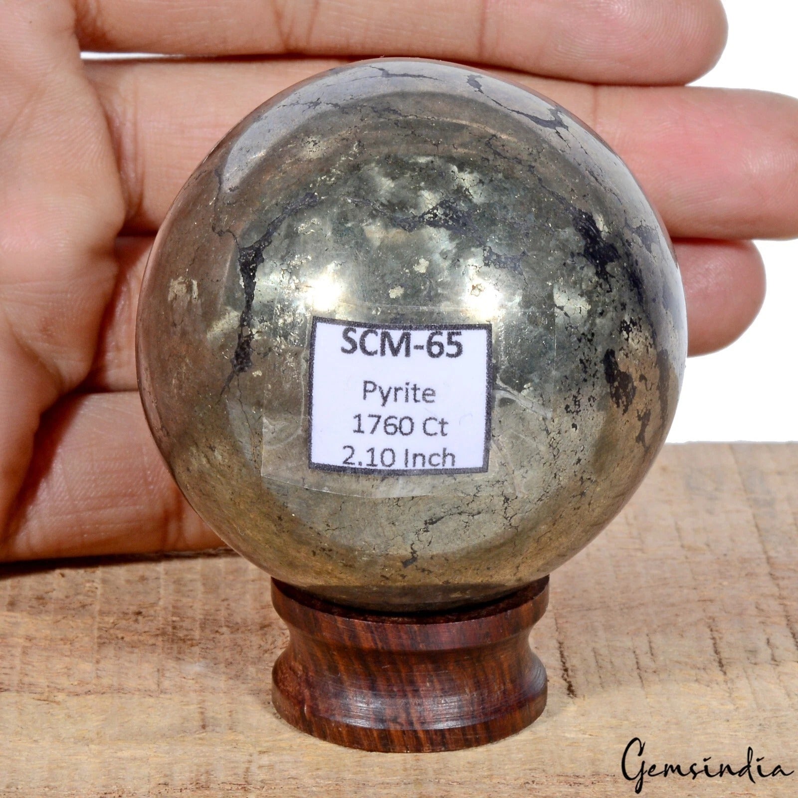 1760 Cts Natural Gold Pyrite Gem Sphere Crystal Specimen Healing Minerals 2..1"