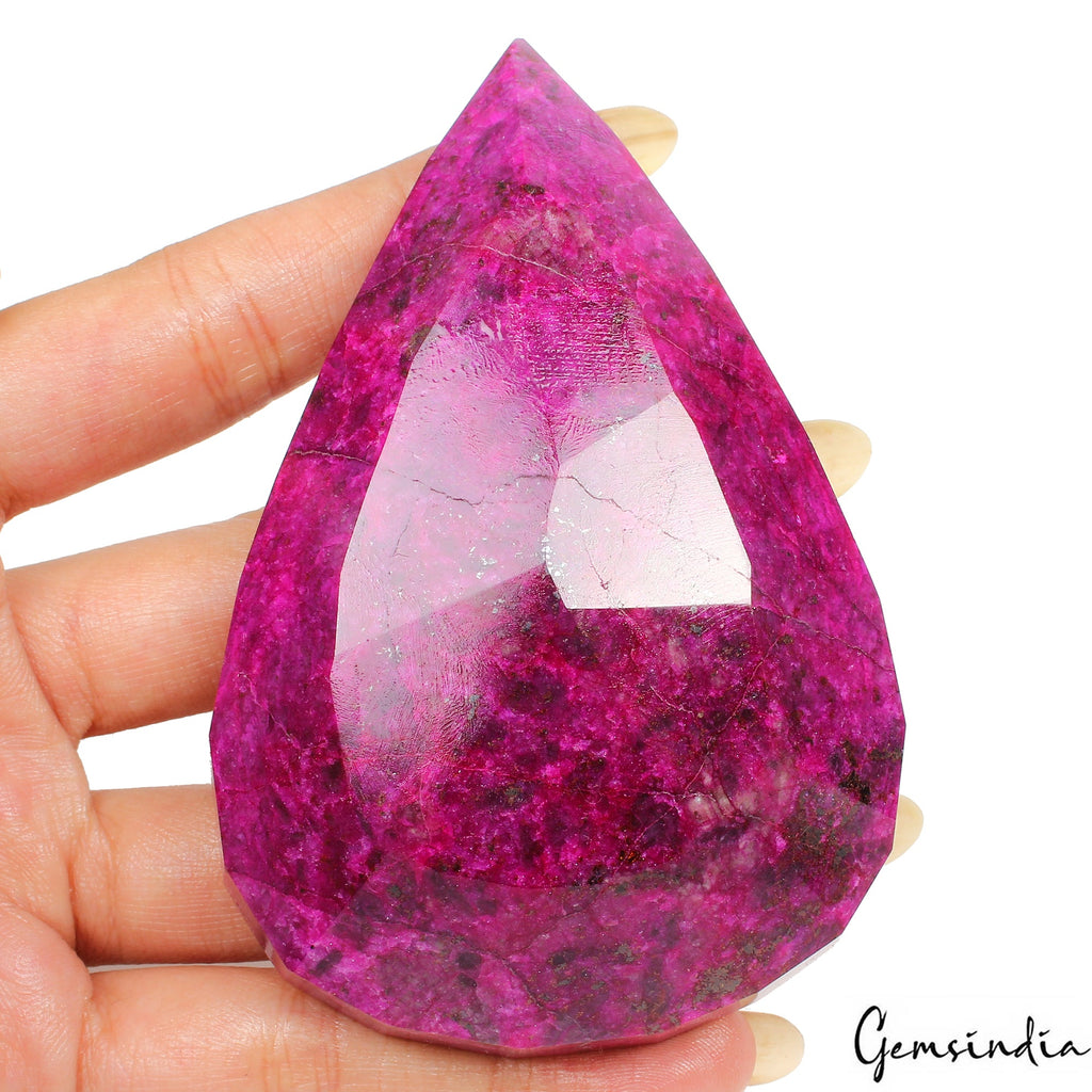 1340 Cts Natural Top Rose Pink Ruby Pear Faceted Loose Huge Size Gem-92x62x29mm