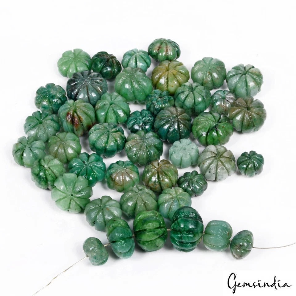 Emerald Beaded Strand, Color Enhanced — 11mm to 16mm, 550 Ct, Brazil