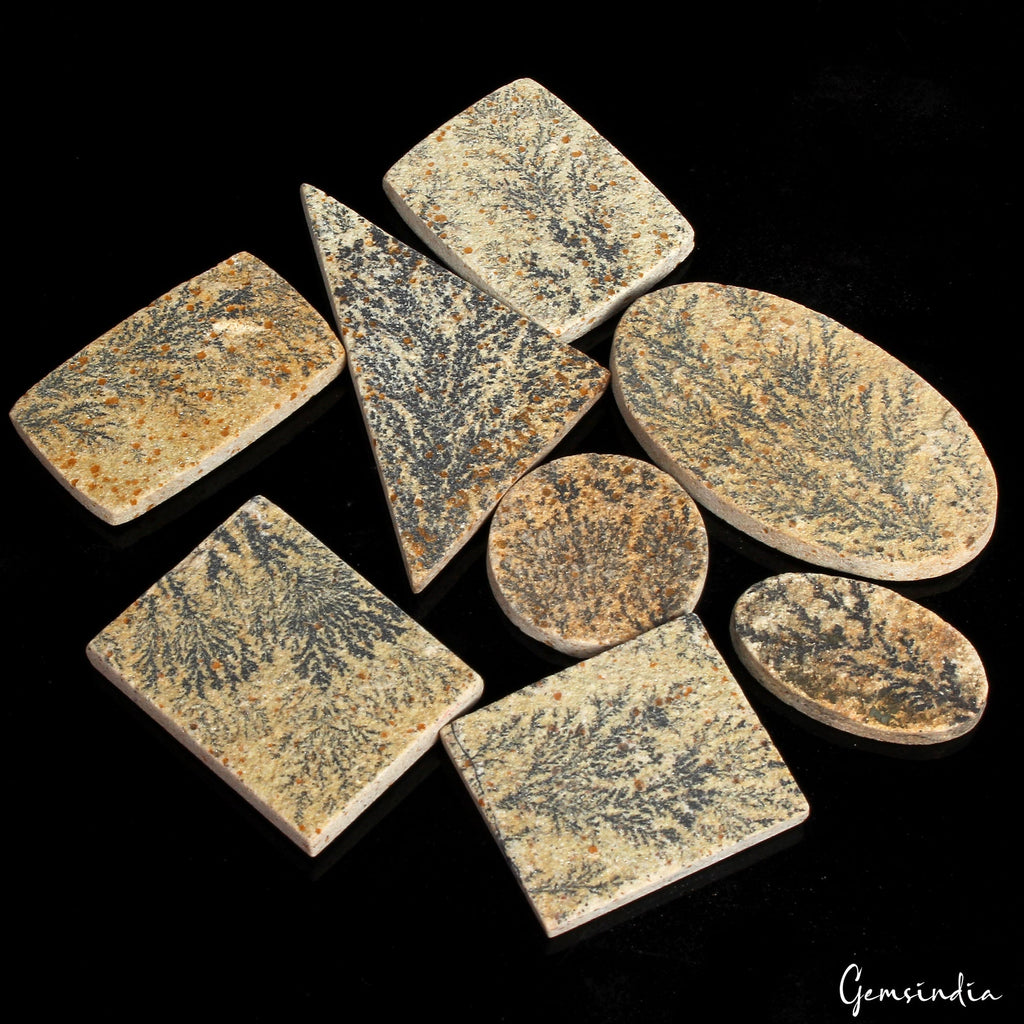320 Ct. Natural Psilomelane Dendrite Fossil Tree Agate Loose Wholesale Gemstones