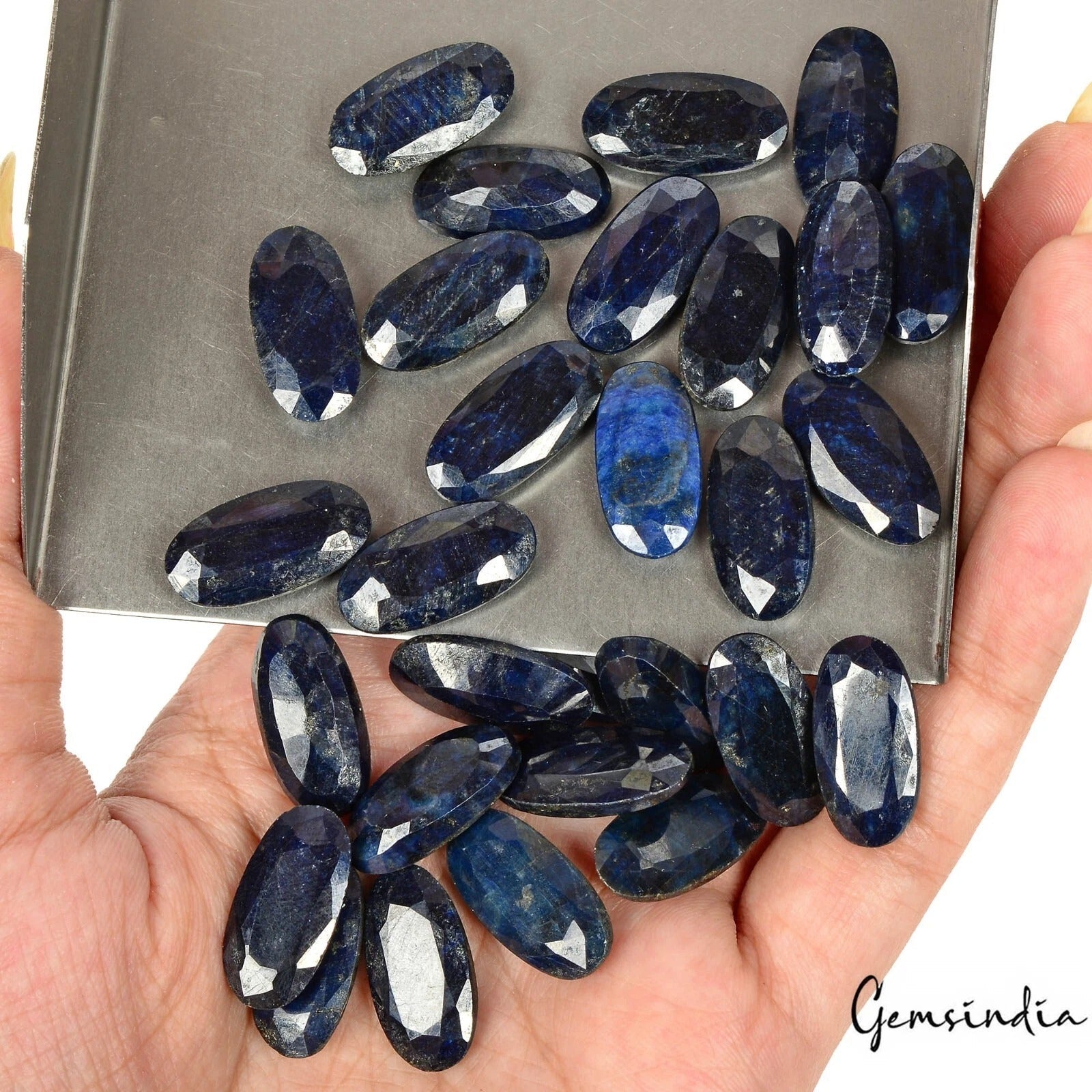 330 Ct Natural Blue Sapphire Oval Faceted Loose Gemstone Lot 29 Pcs For Jewelry