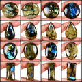 1750 Ct/16Pcs Natural Untreated Multi Color Shine Labradorite Mix Cab Loose Gems
