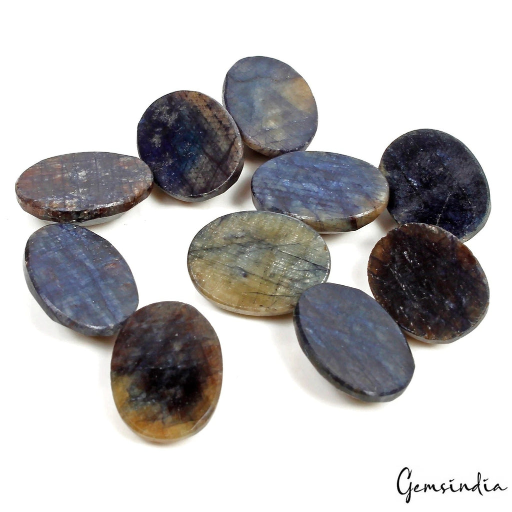 Certified 104.80 Cts/10 Pcs Natural Bi Color Sapphire Oval Calibrated Gems Lot