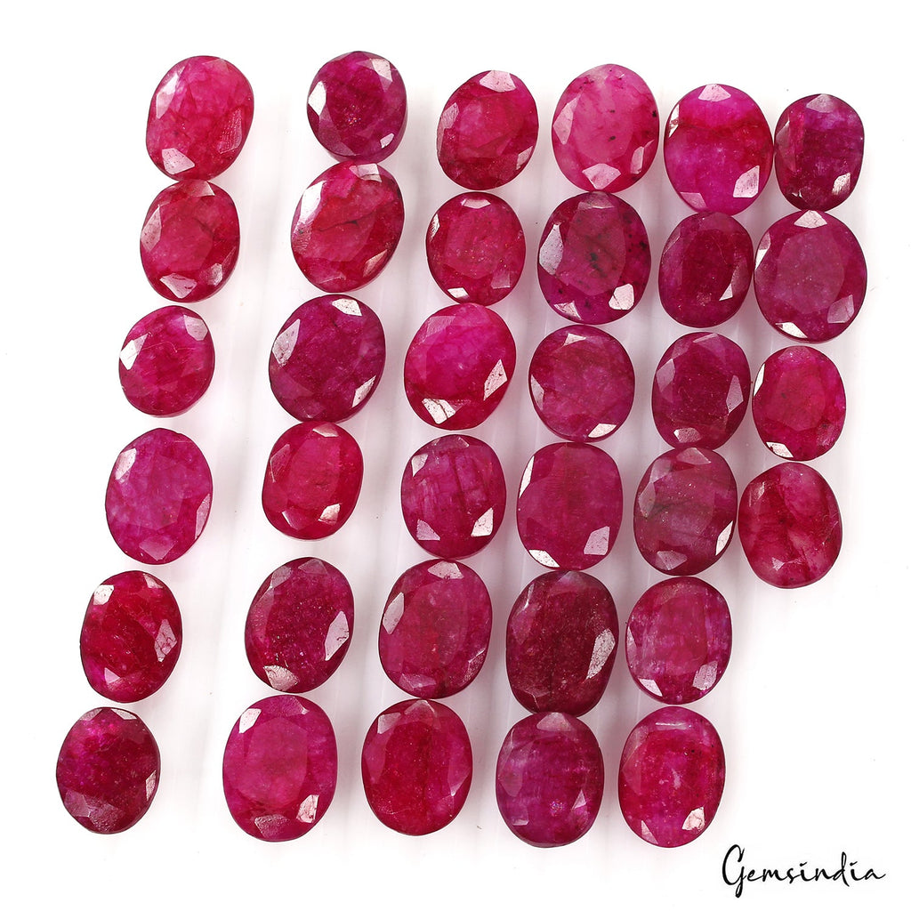 350 Ct Natural Red Pink Beryl Oval Faceted Loose Wholesale Gemstone Lot 34 Pcs