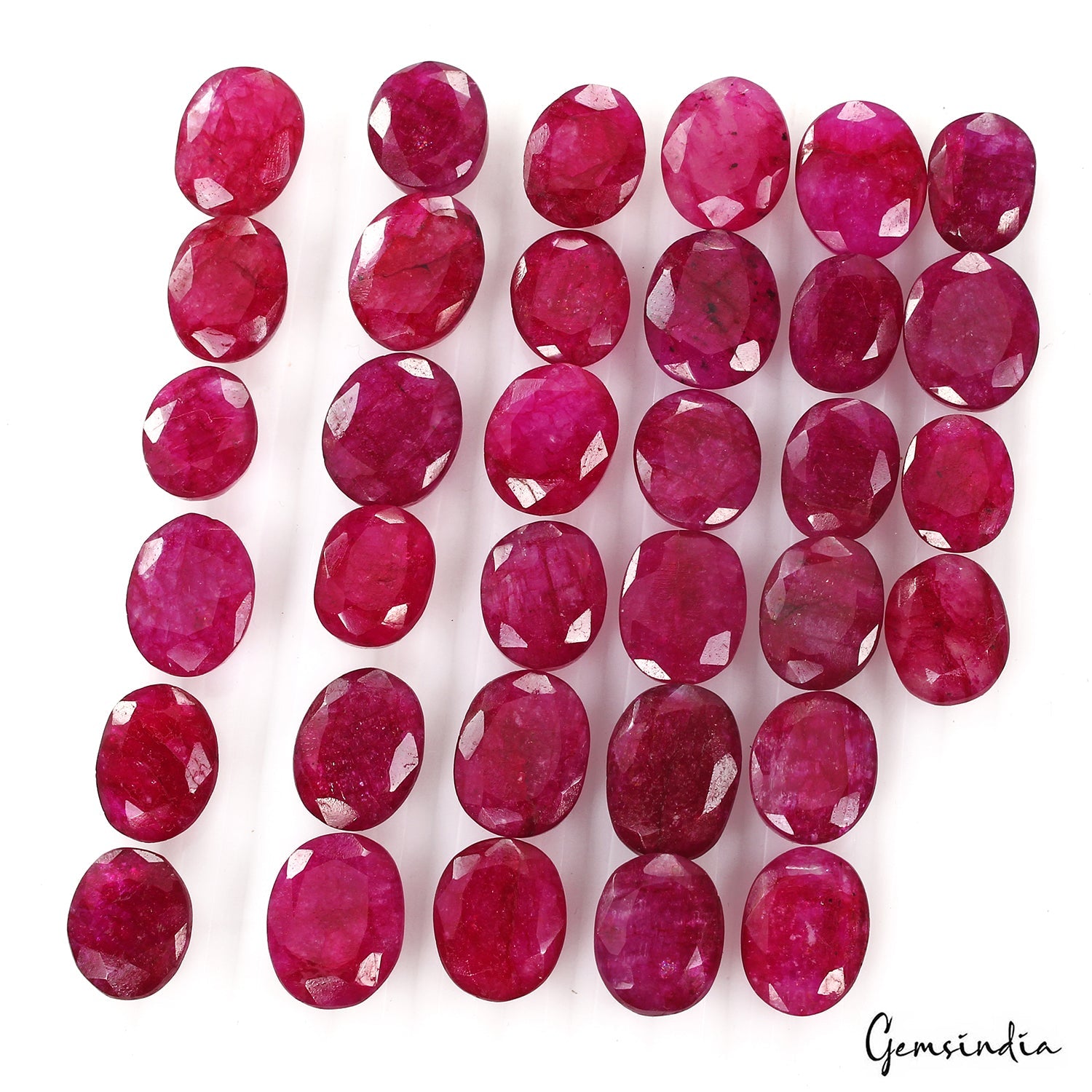 350 Ct Natural Red Pink Beryl Oval Faceted Loose Wholesale Gemstone Lot 34 Pcs
