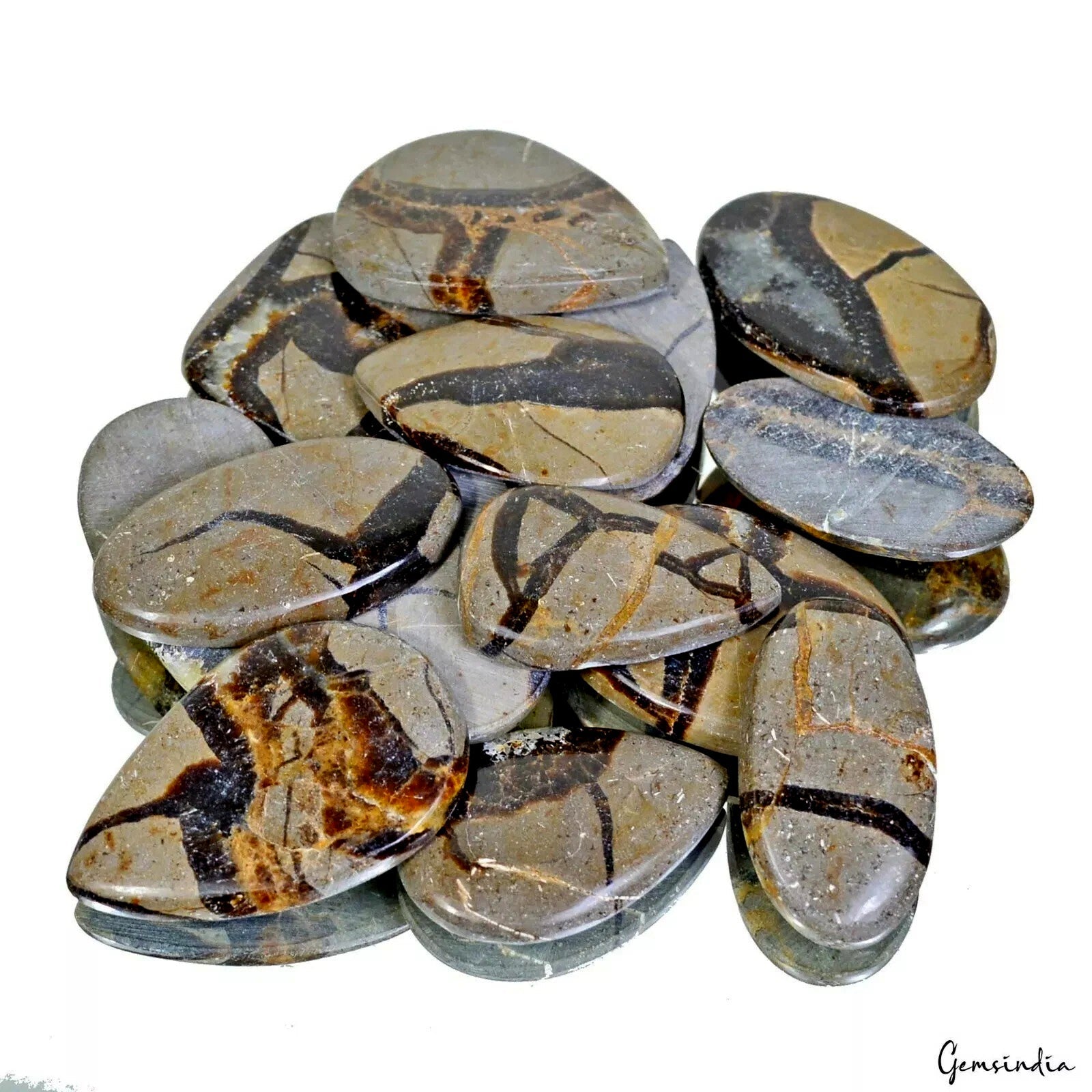 850 Ct Natural Untreated Septarian Designer Mix Cabochon Loose Gemstone Lot 14Pc