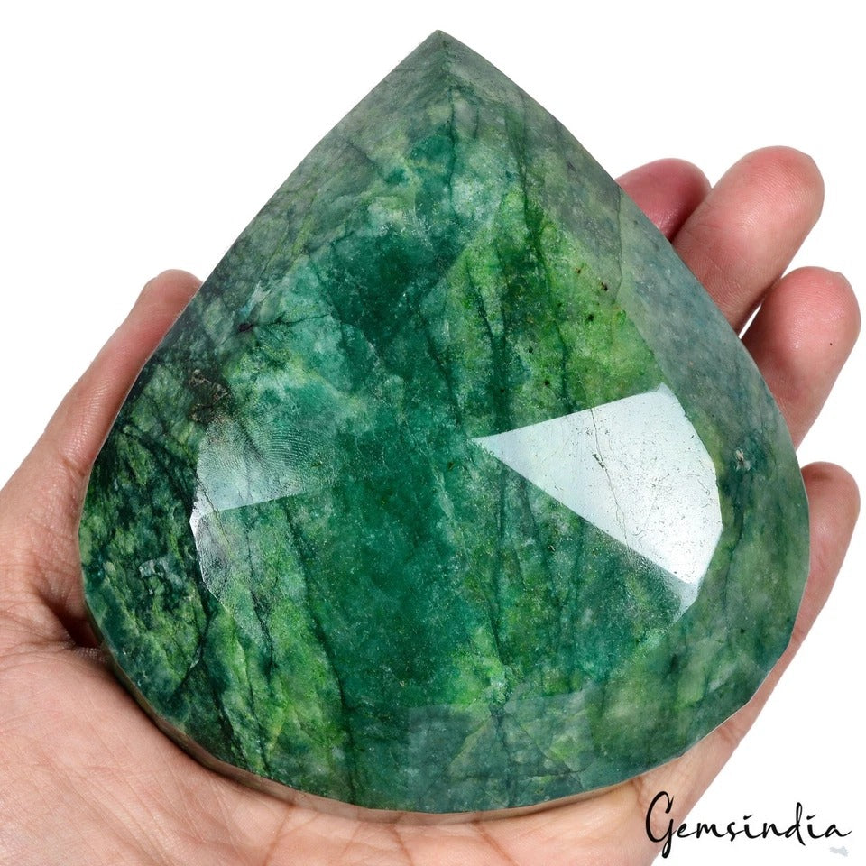 Emerald Loose Gemstone, Pear Cut, Color Enhanced — 110x105x45 mm, 3930 Ct, Zambia