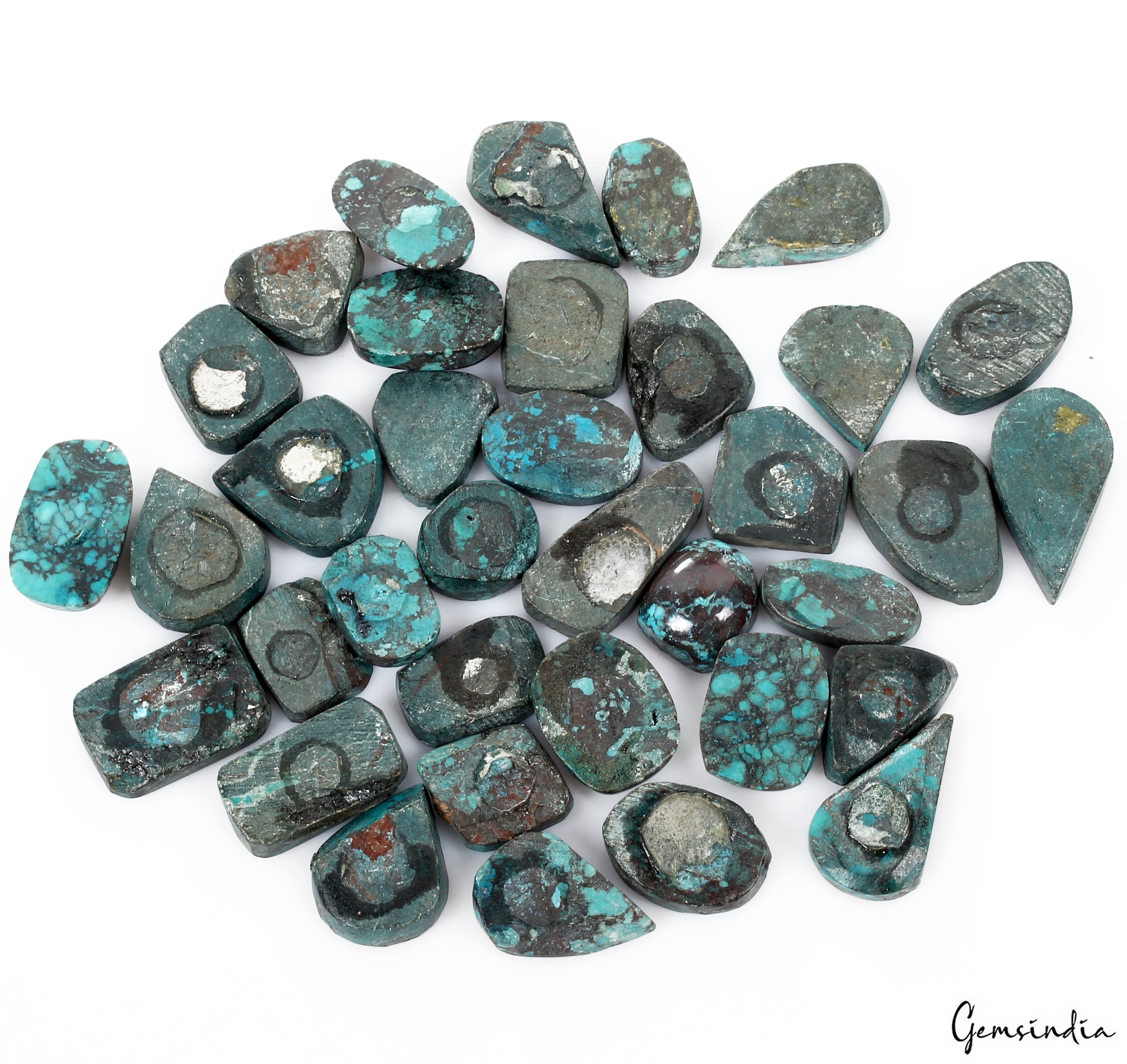 430 Ct Natural USA Blue Green Turquoise Mix Cab Loose Wholesale Gems For Jewelry