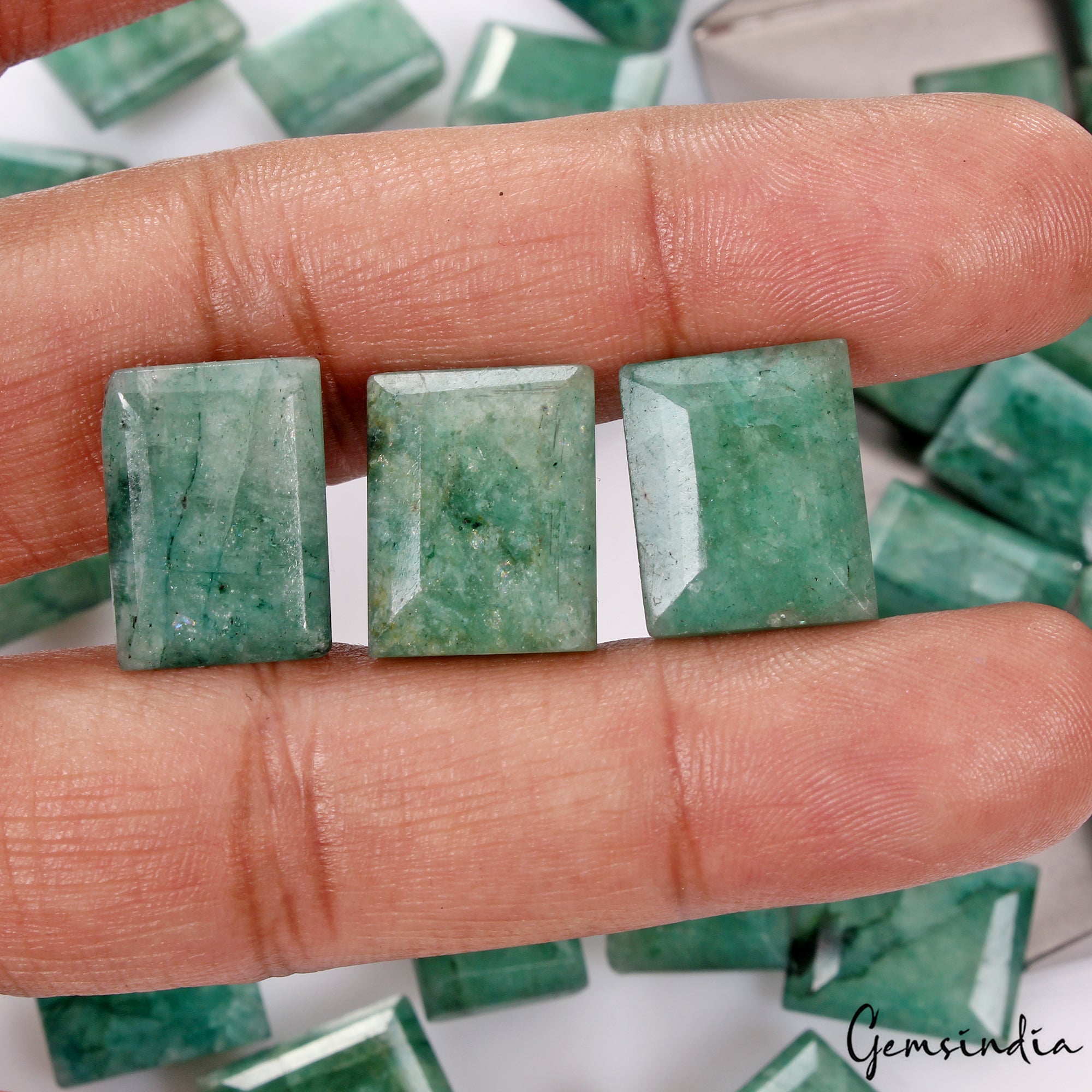 Certified 560Ct/35 Pcs Natural Green Emerald Baguette Cut Loose Gems For Jewelry