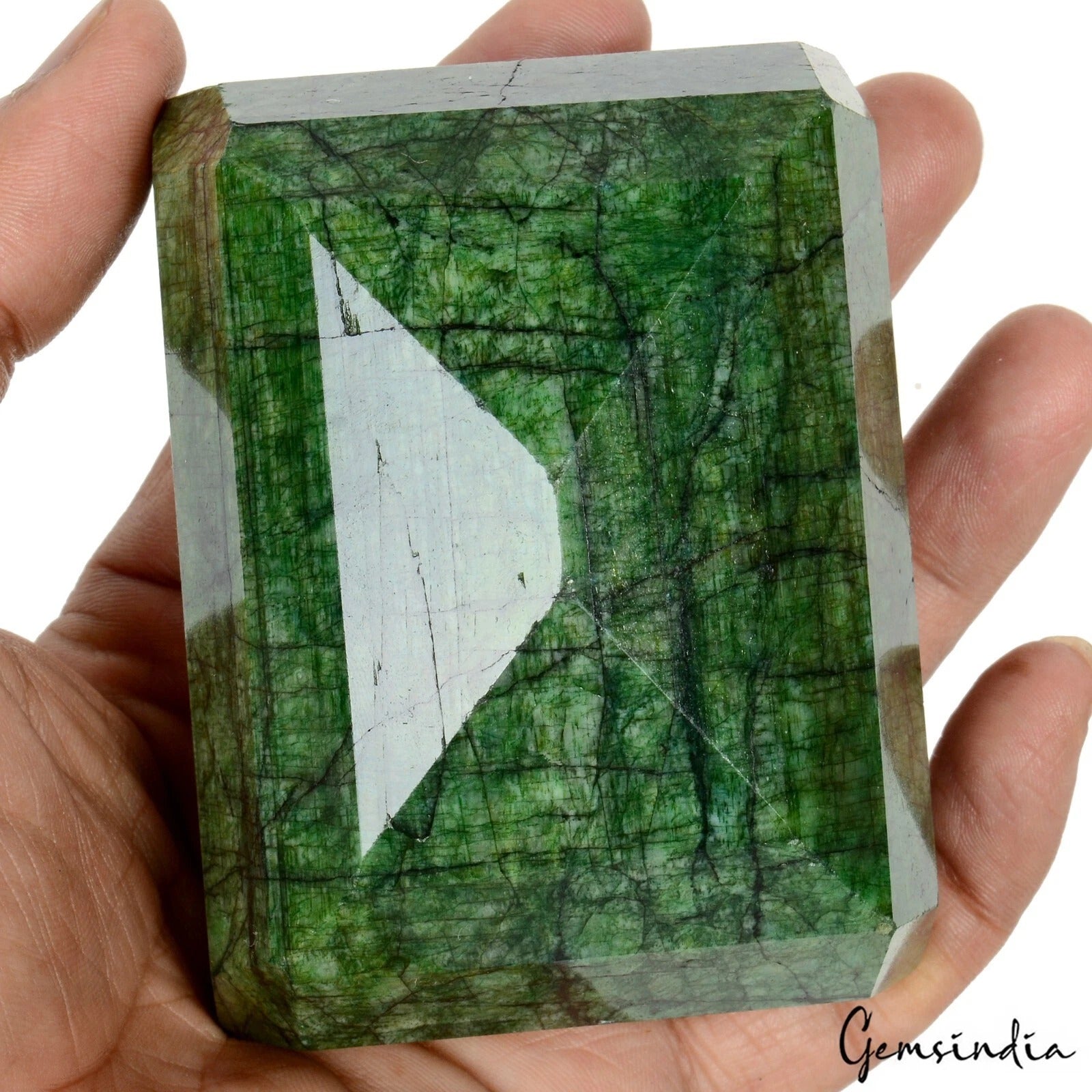 3040 Cts Natural Green Emerald Huge Rectangular Cut Loose Earth mined Gemstone