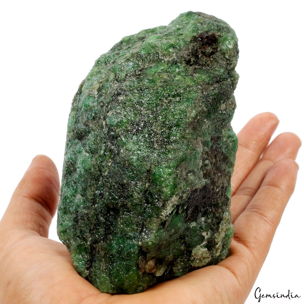 3370 Ct Natural Emerald Huge Rough Earth Mined Certified Green Loose Gemstone
