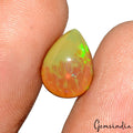 Certified 1.75 Cts Natural Untreated Multi Color Shine Ethiopian Opal Pear Gem