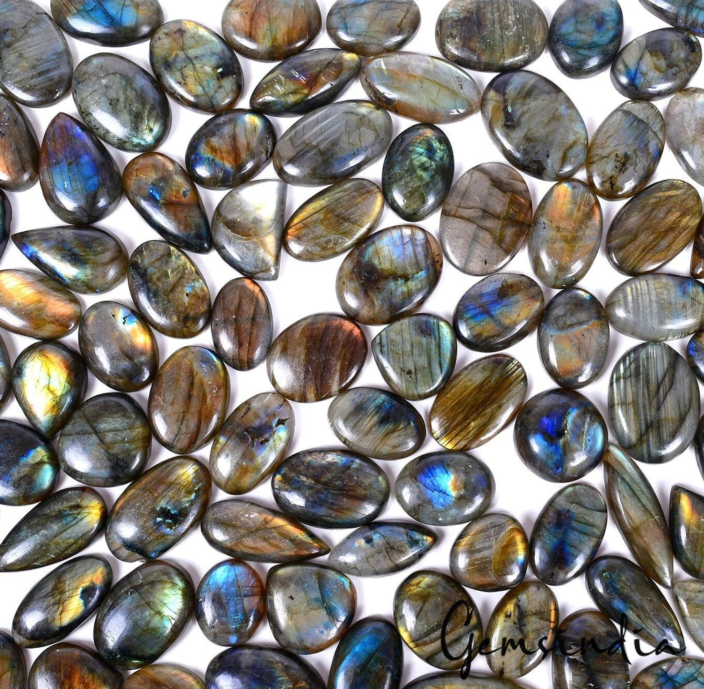 2500 Cts/92 Pcs Natural Untreated Multi Shine Labradorite Mix Cab Loose Gems Lot
