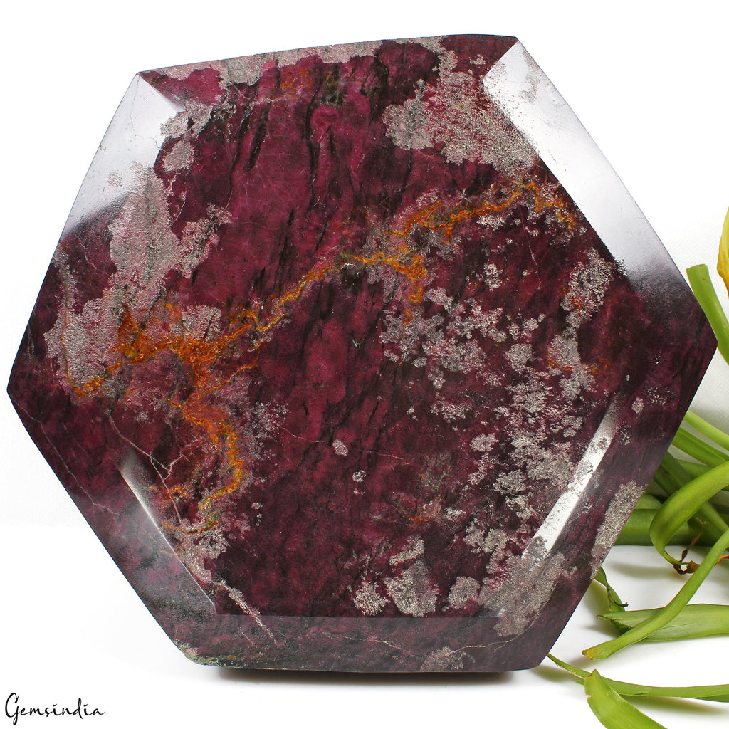9.8 Kilo Natural Untreated Dark Red Ruby Hexagon Cut Loose Museum Size Gemstone