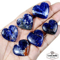 370 Ct/6Pcs Natural Untreated Blue Sodalite Heart Shape Cab Gems Lot For Pendant