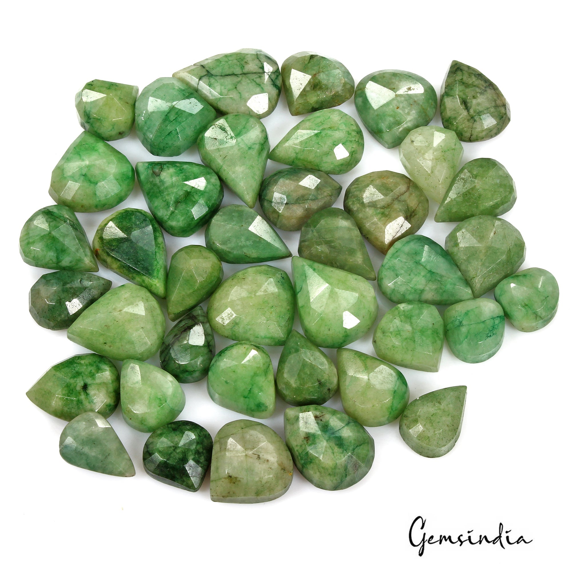 660 Ct/39 Pcs Natural Brazilian Green Emerald Pear 14mm-24mm Gems For Jewelry