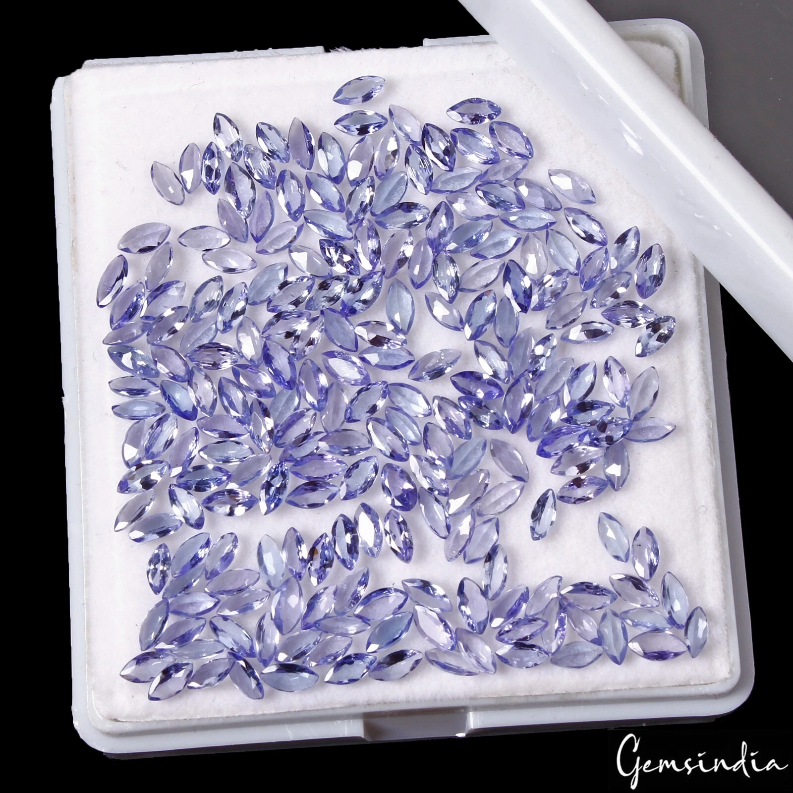 200 Pc Natural Tanzanite 4x2mm Marquise Cut Violet Blue Dazzling Loose Gemstones