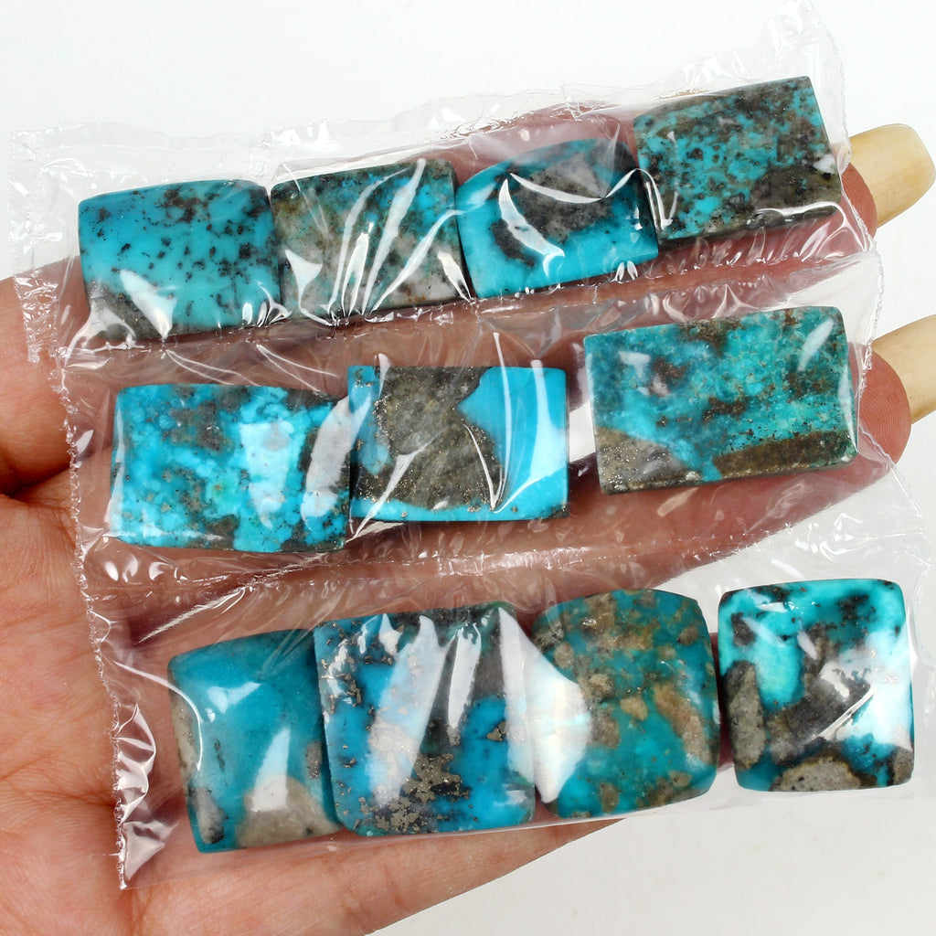 240 Ct/12 Pcs Natural Untreated Blue Turquoise Baguette Cut Loose Wholesale Gems