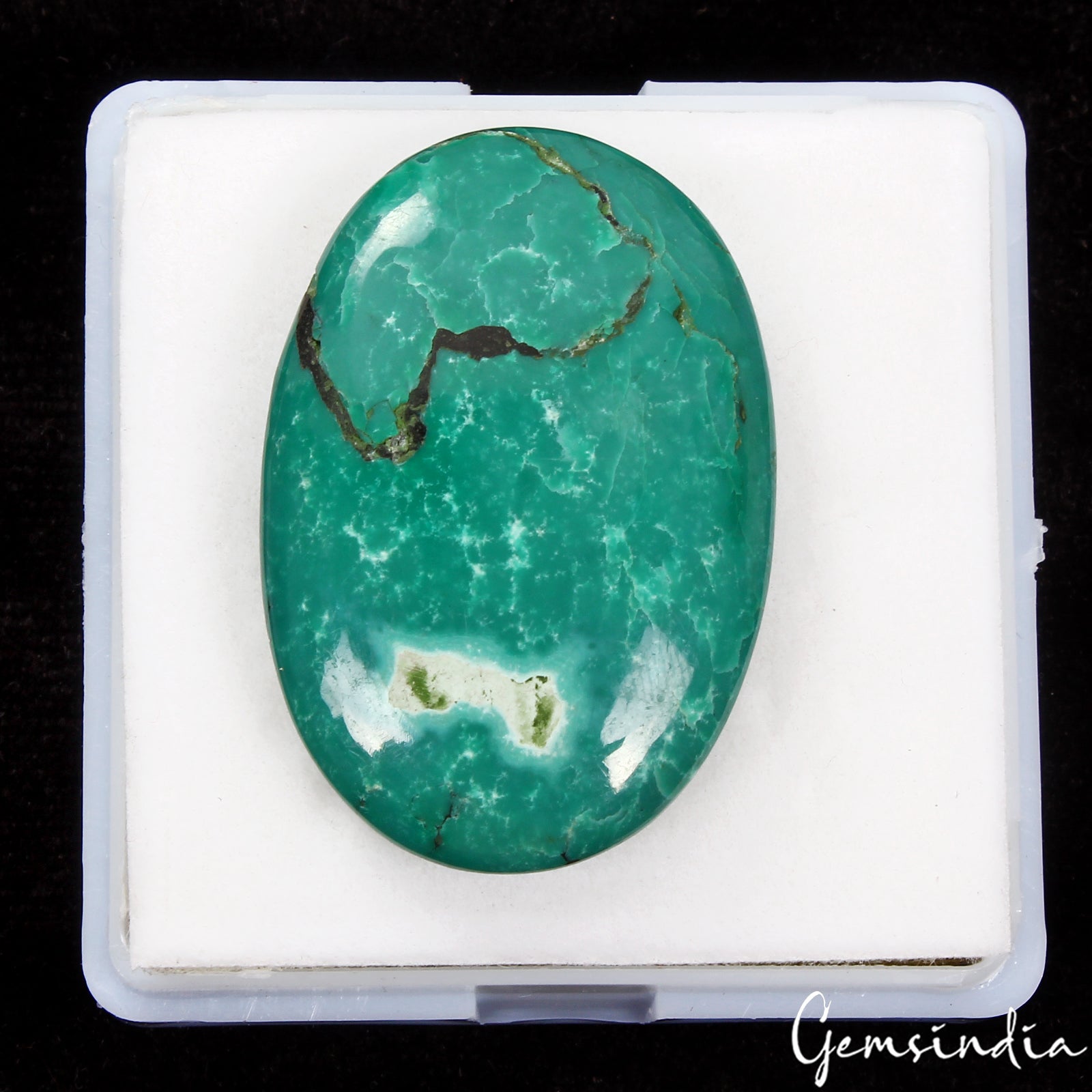62.10 Cts Natural Rare Green Turquoise Oval Cabochon Loose Gemstone For Pendant