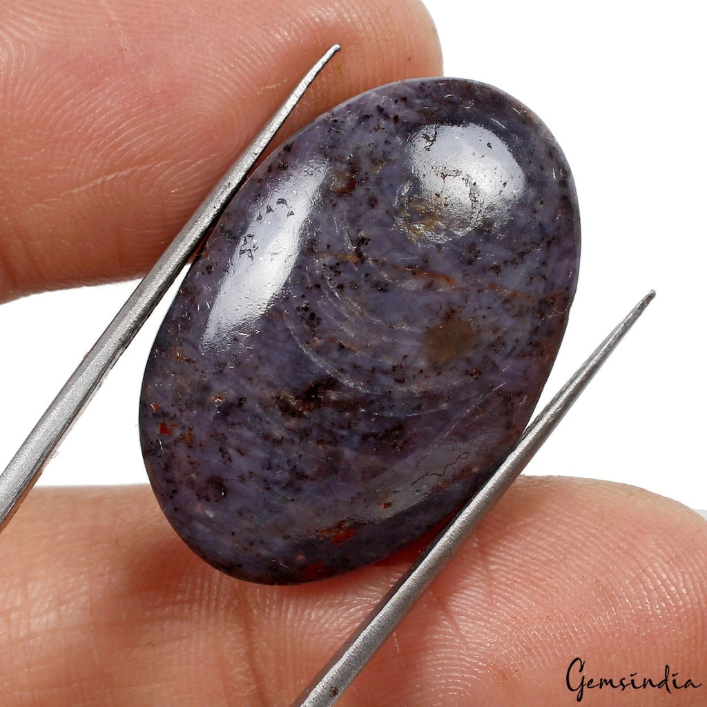 Natural Untreated Violet Gray Star Ruby Oval Cab Earth Mined Gemstone 81.40 Ct