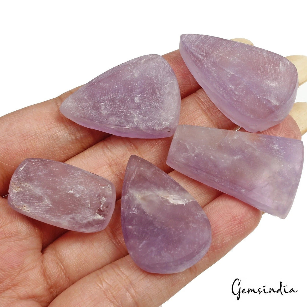 200 Ct/5Pcs Natural Untreated Purple Amethyst Druzy Flat Back Mix Cut Loose Gems