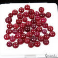 50 Pcs Natural Red Ruby 4-6mm Round Cabochon Loose Gemstones Lot 37.80 Cts