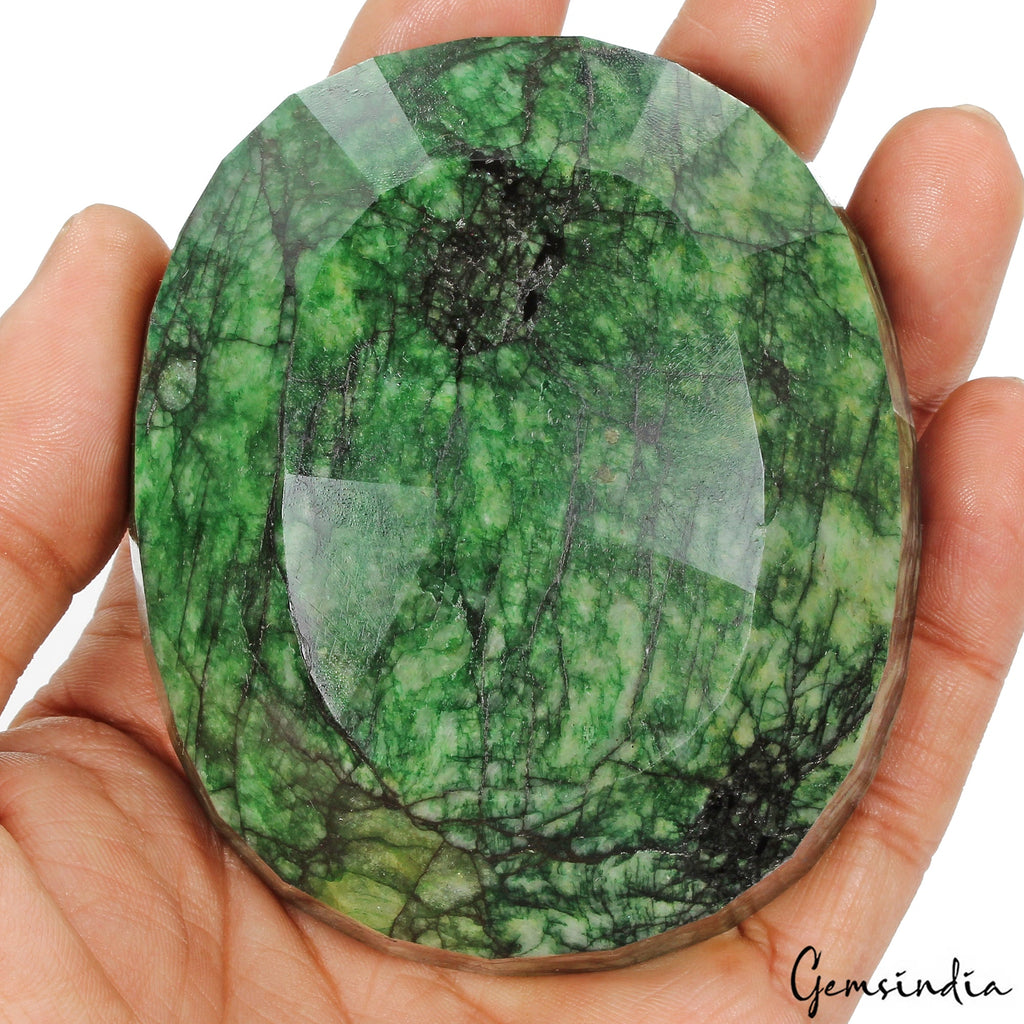 1450 Cts Natural Brazilian Dark Green Emerald Oval Faceted Cut Huge Loose Gem