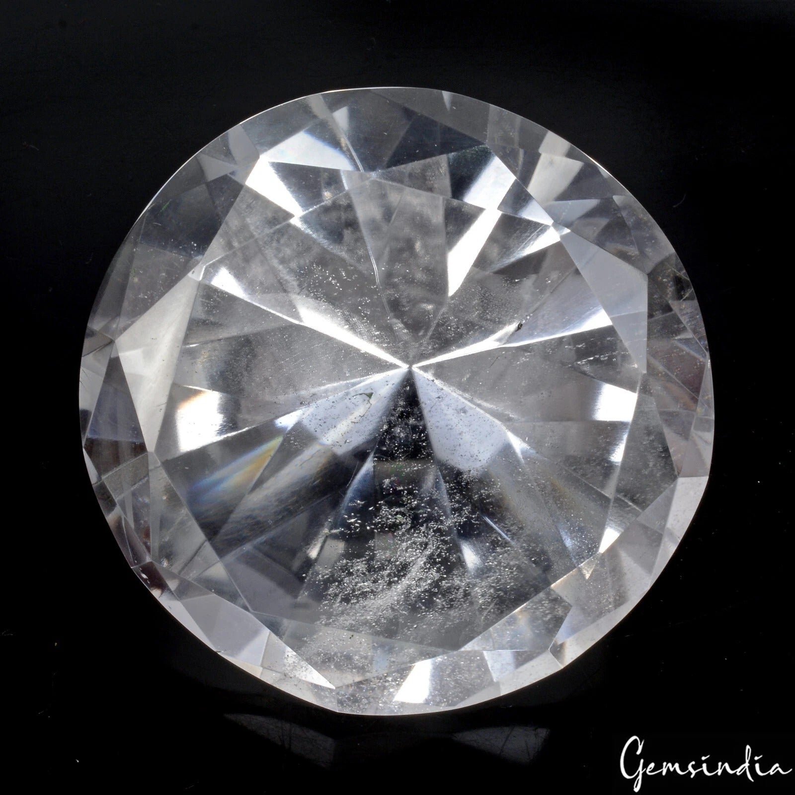 Certified 530 Cts Natural Untreated White Crystal Quartz Round Faceted Loose Gem