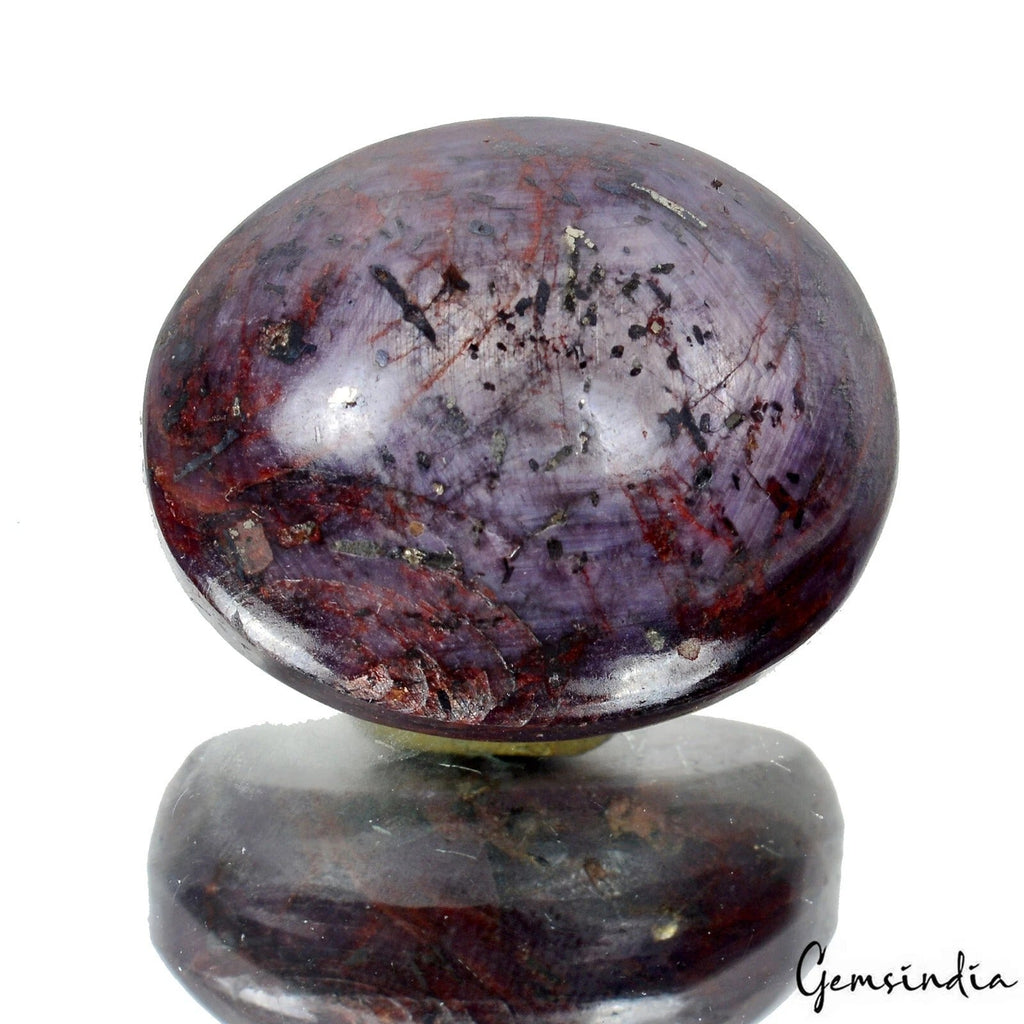 Certified 139 Ct Natural Natural Purple Red Star Ruby Oval Cabochon Loose Gem