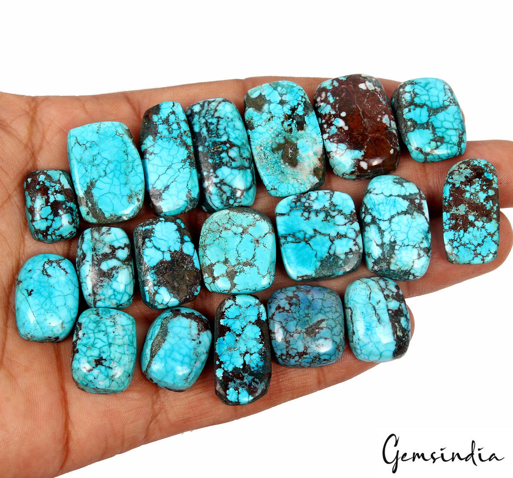 320 Cts/19Pcs Natural Blue USA Turquoise Cushion Cab Loose Wholesale Gems Lot