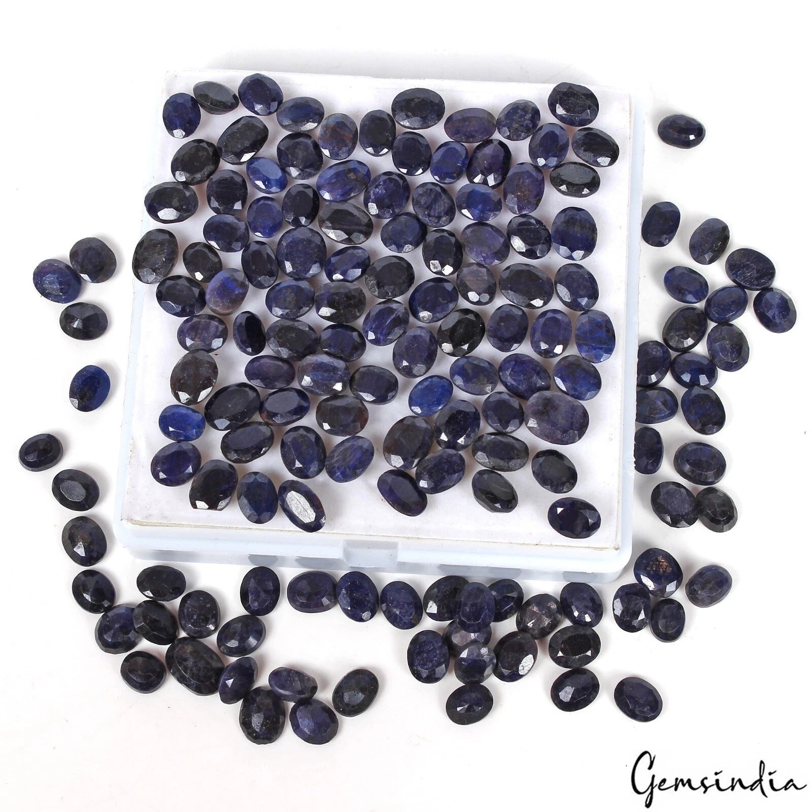 147 Pcs Natural Blue Sapphire 7-12mm Oval Ring Size Certified Gemstones 400 Ct