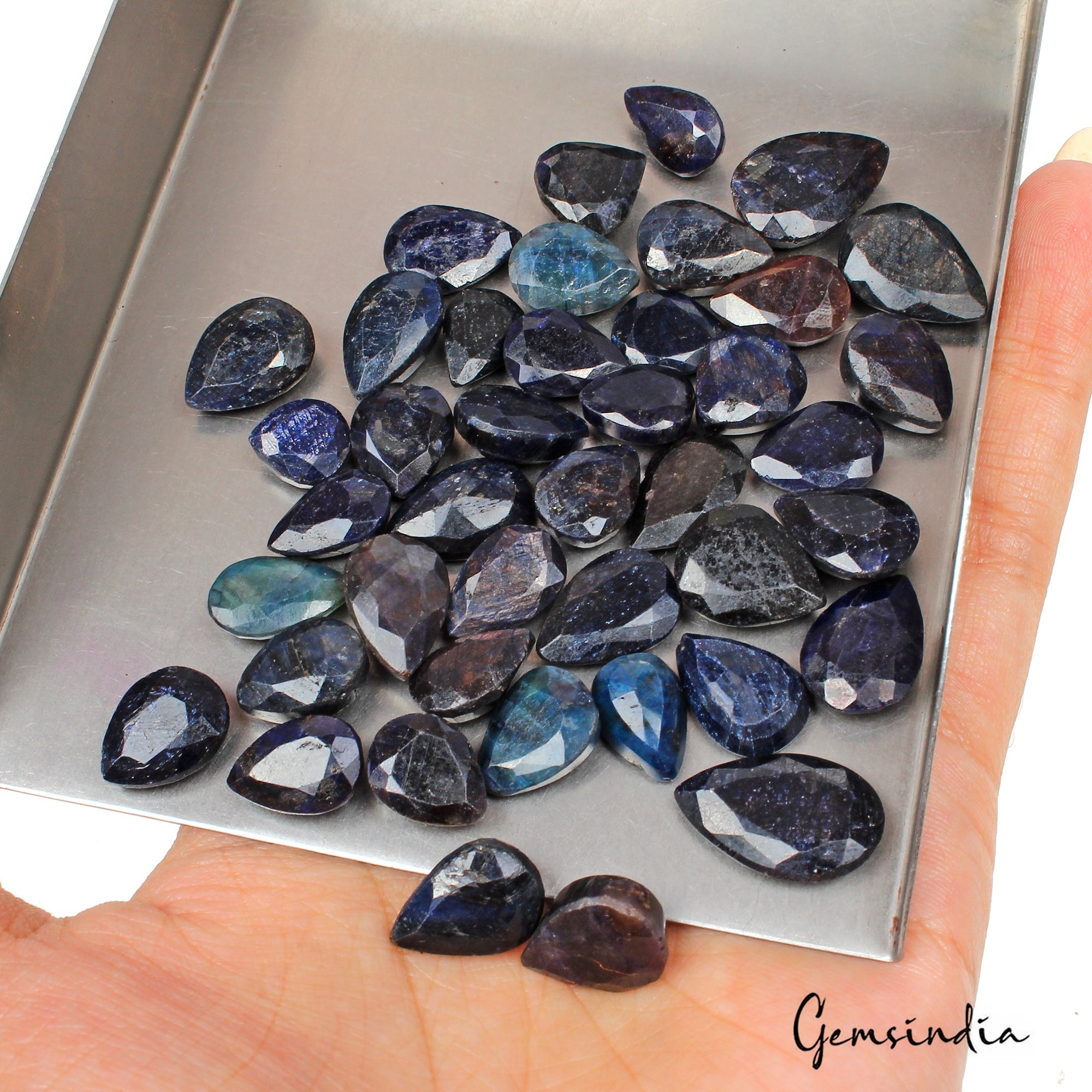 270.00 Ct Natural Blue Sapphire Pear Faceted Loose Gemstone Wholesale Lot 42 Pcs