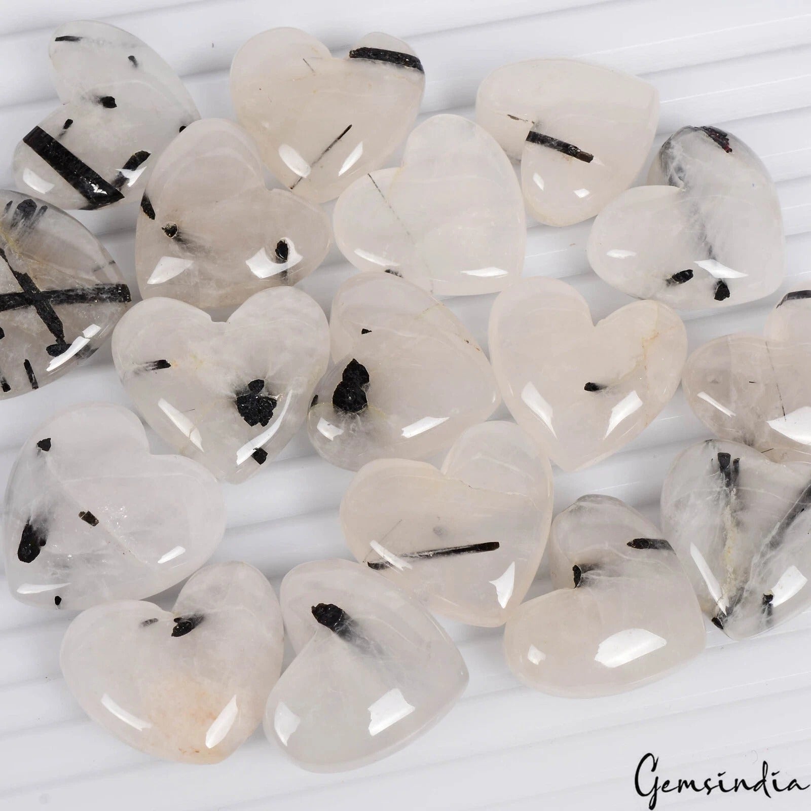 Rutile Quartz Lot, Loose Gemstone, Untreated — 17 Pieces, 19mm to 23mm, 450 Ct, Madagascar