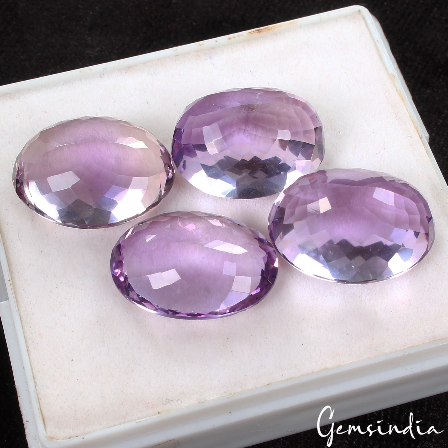 VVS 4 Pc Natural Amethyst 20-21mm Dazzling Purple Gemstones Wholesale ~99.00Ct